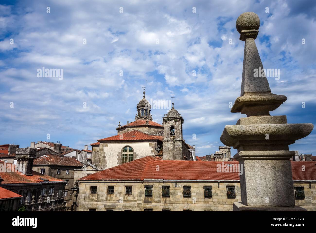 Santiago de Compostela Blick von der Kathedrale in Galicien, Spanien Stockfoto