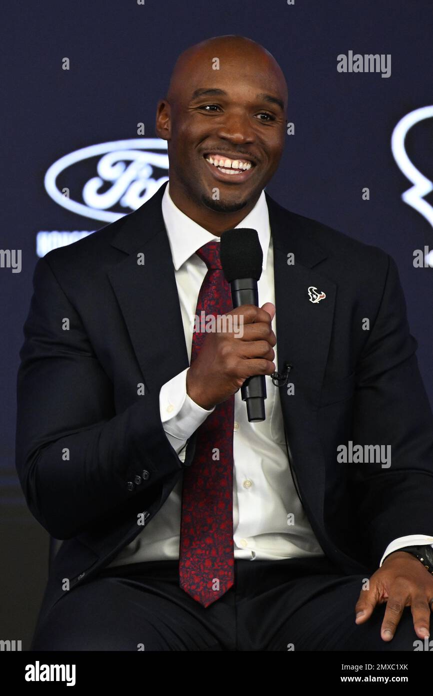 DeMeco Ryans wird am 2. Februar 2023 als Houston Texans Coach im NRG Stadium in Houston, Texas, vorgestellt. (Tom Walko/Bild von Sport) Stockfoto