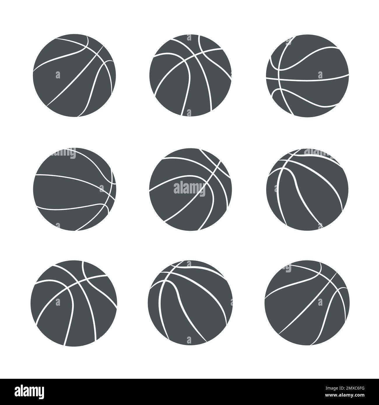 Basketball-Silhouetten-Kollektion. Basketball-SportIkone. Stock Vektor