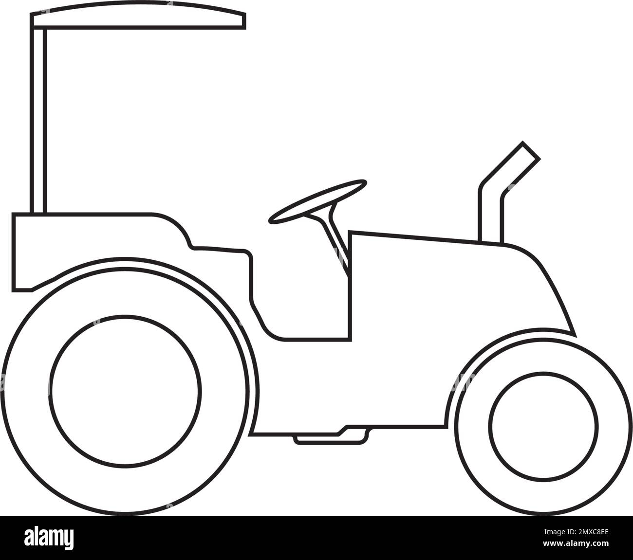 Logodesign der Traktorsymbole mit Vektordarstellung Stock Vektor