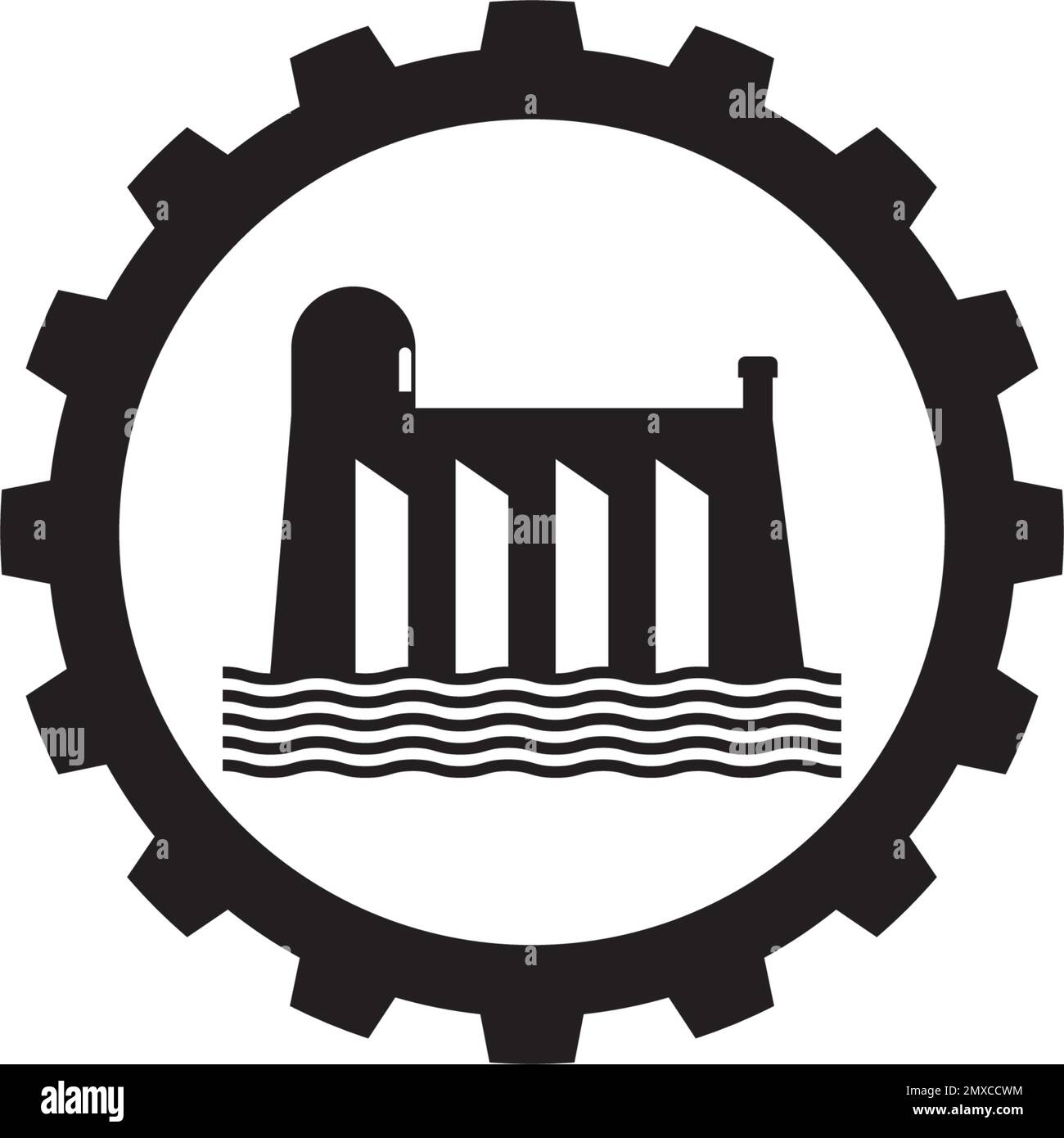 Logo des Wasserdamms Vektordarstellung Designsymbol. Stock Vektor
