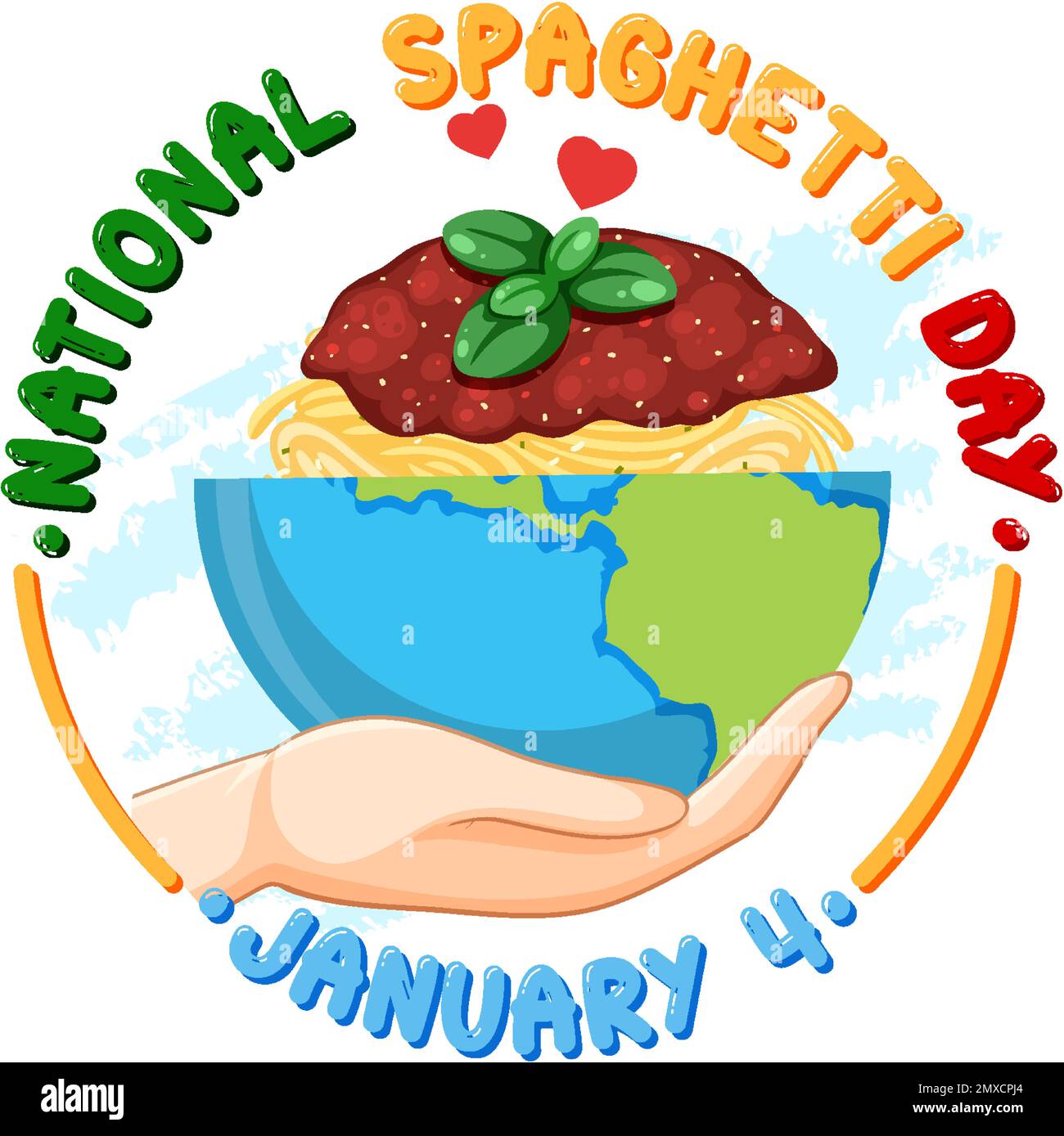 National Spaghetti Day Banner Design Illustration Stock Vektor
