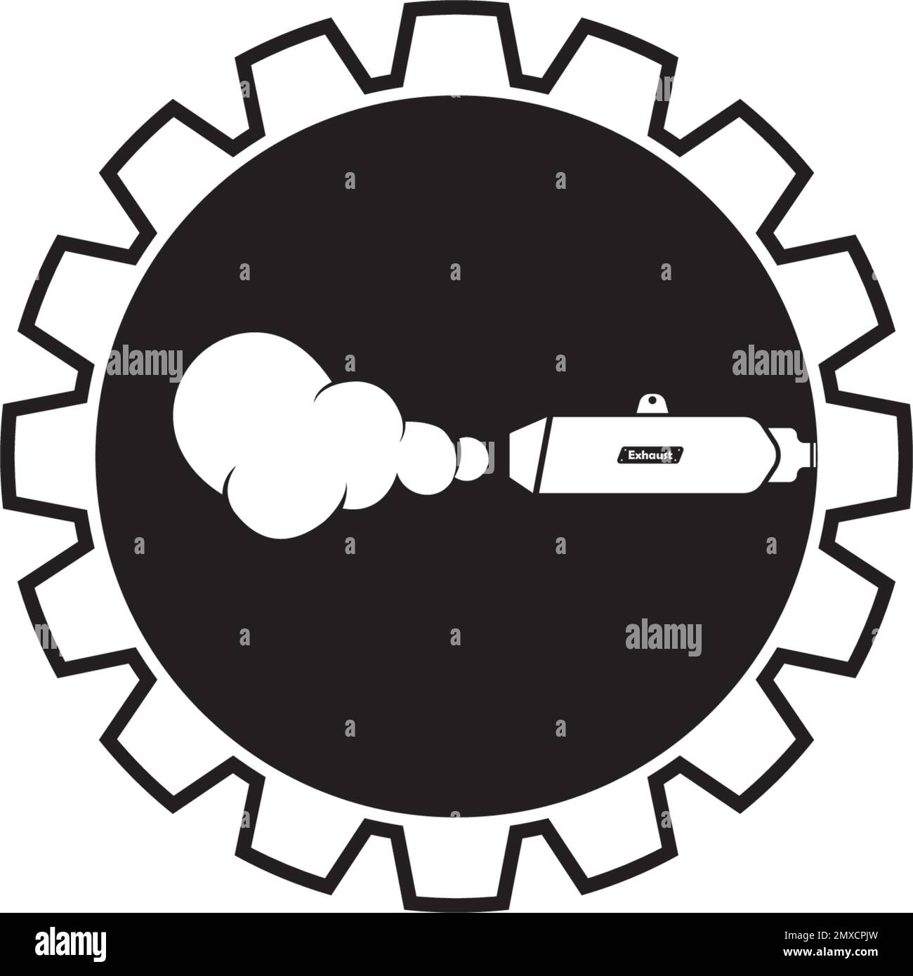 Design-Vorlage für Vektordarstellung des Autoauslasssymbols . Reparatur von Fahrzeugteilen und -Maschinen Stock Vektor