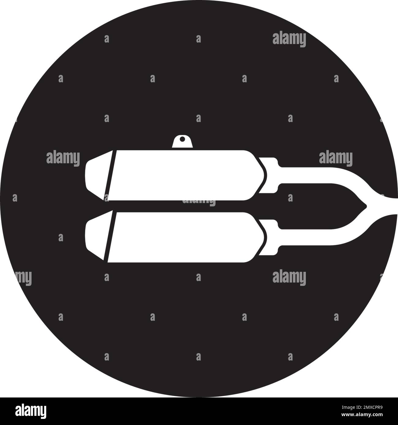 Vektordesign des Symbols für das Auspuffrohr. Stock Vektor