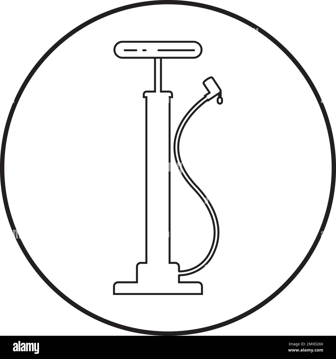 Entwurfsvorlage für Vektordarstellung des Symbols für die Luftpumpe des Fahrrads. Stock Vektor
