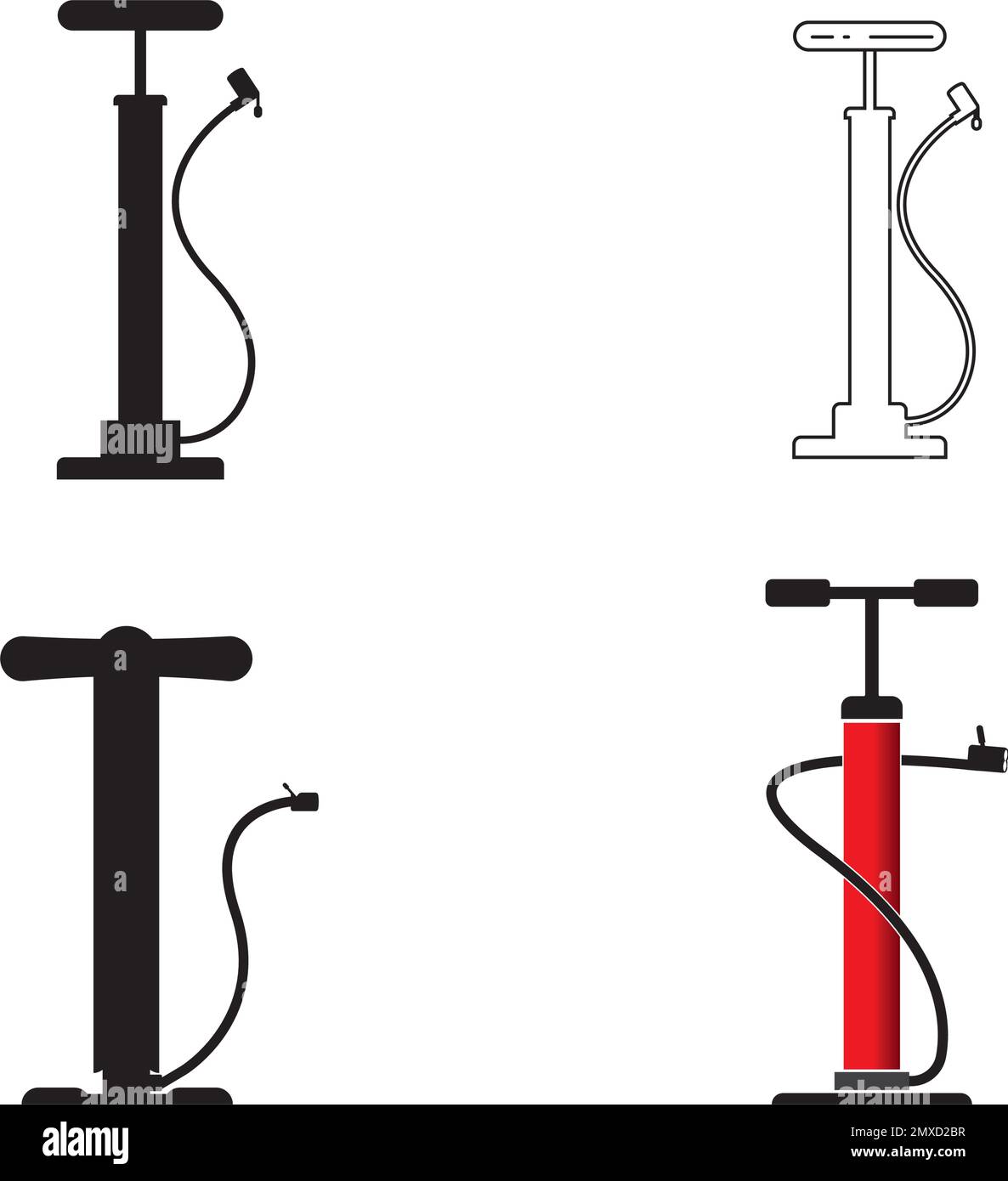 Entwurfsvorlage für Vektordarstellung des Symbols für die Luftpumpe des Fahrrads. Stock Vektor