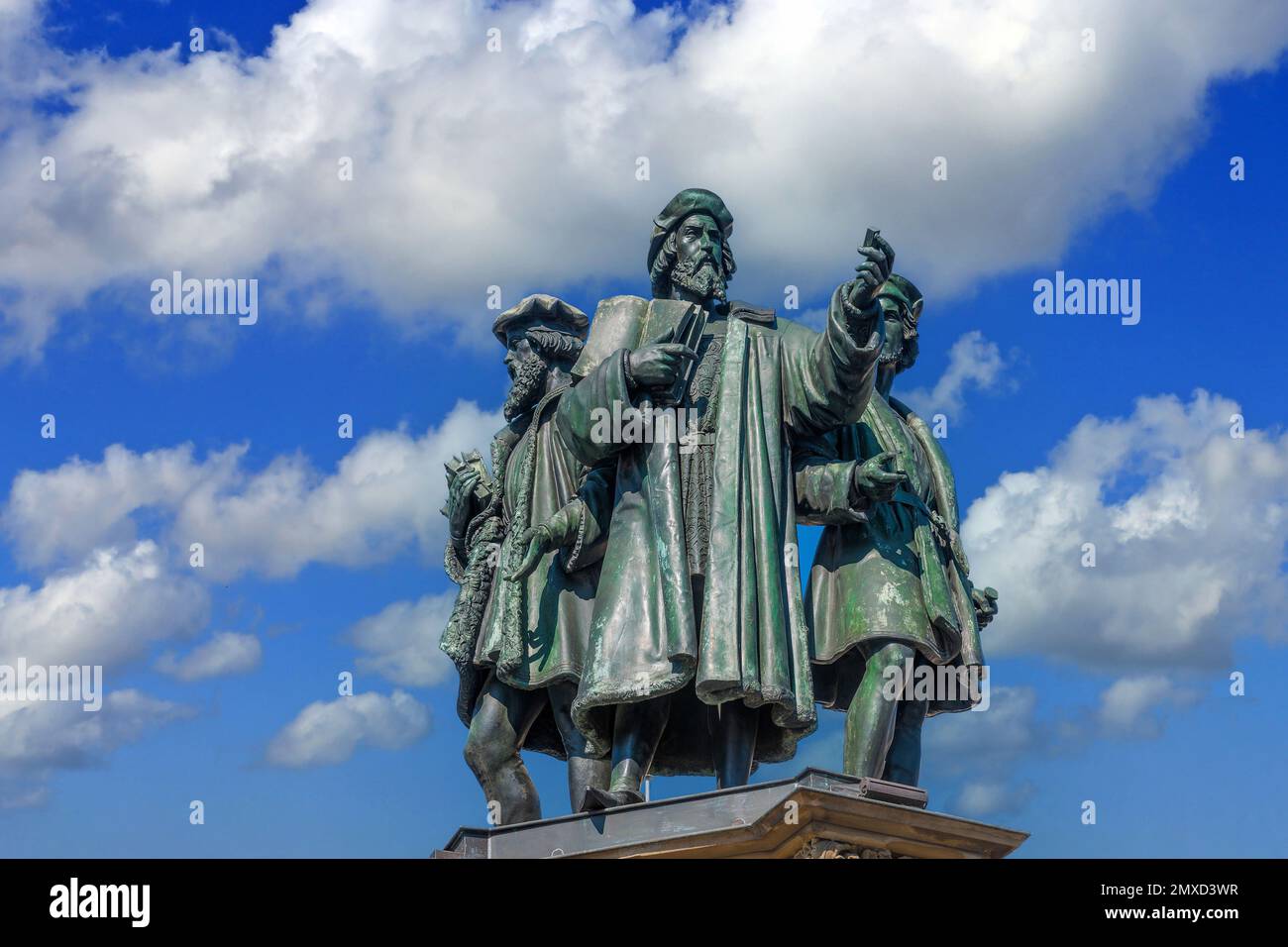 Johannes Gutenberg-Denkmal auf dem Rossmarkt, Deutschland, Hessen, Frankfurt am Main Stockfoto