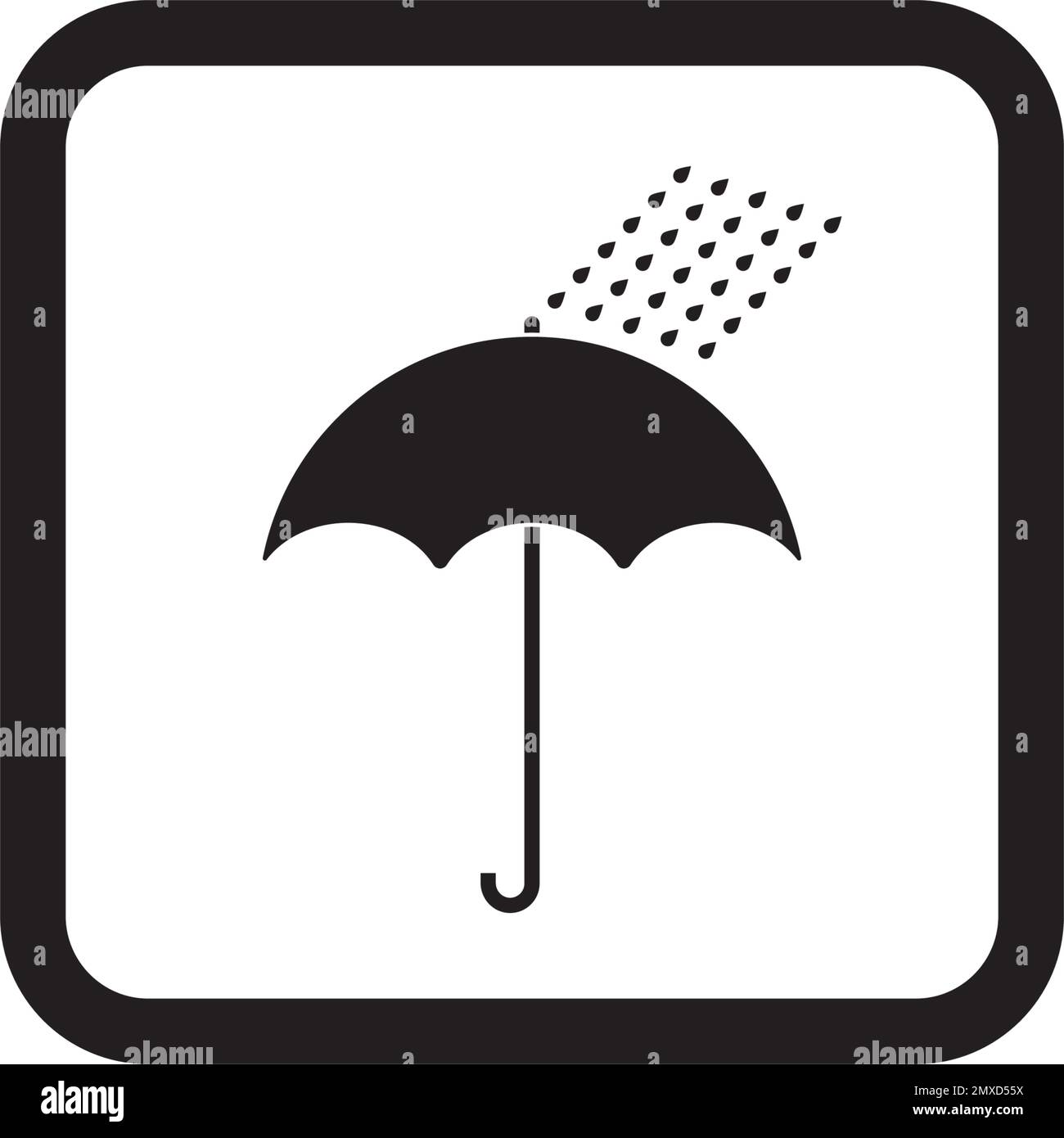 Zerbrechliches flaches Symbol mit Rissen und schwarzem Rahmen auf weißem Hintergrund isoliert. Symbol für zerbrechliche Verpackung. Abbildung des Beschriftungsvektors Stock Vektor