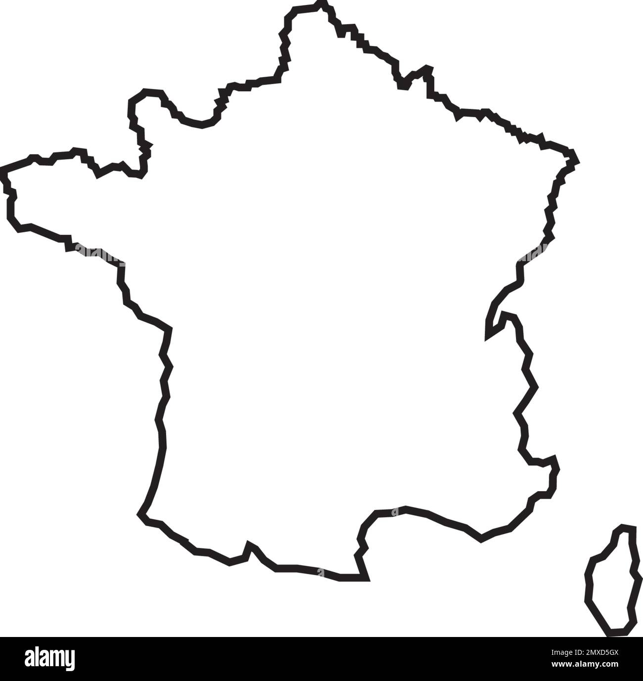 frankreich Kartensymbol Vektordarstellung Symboldesign. Stock Vektor