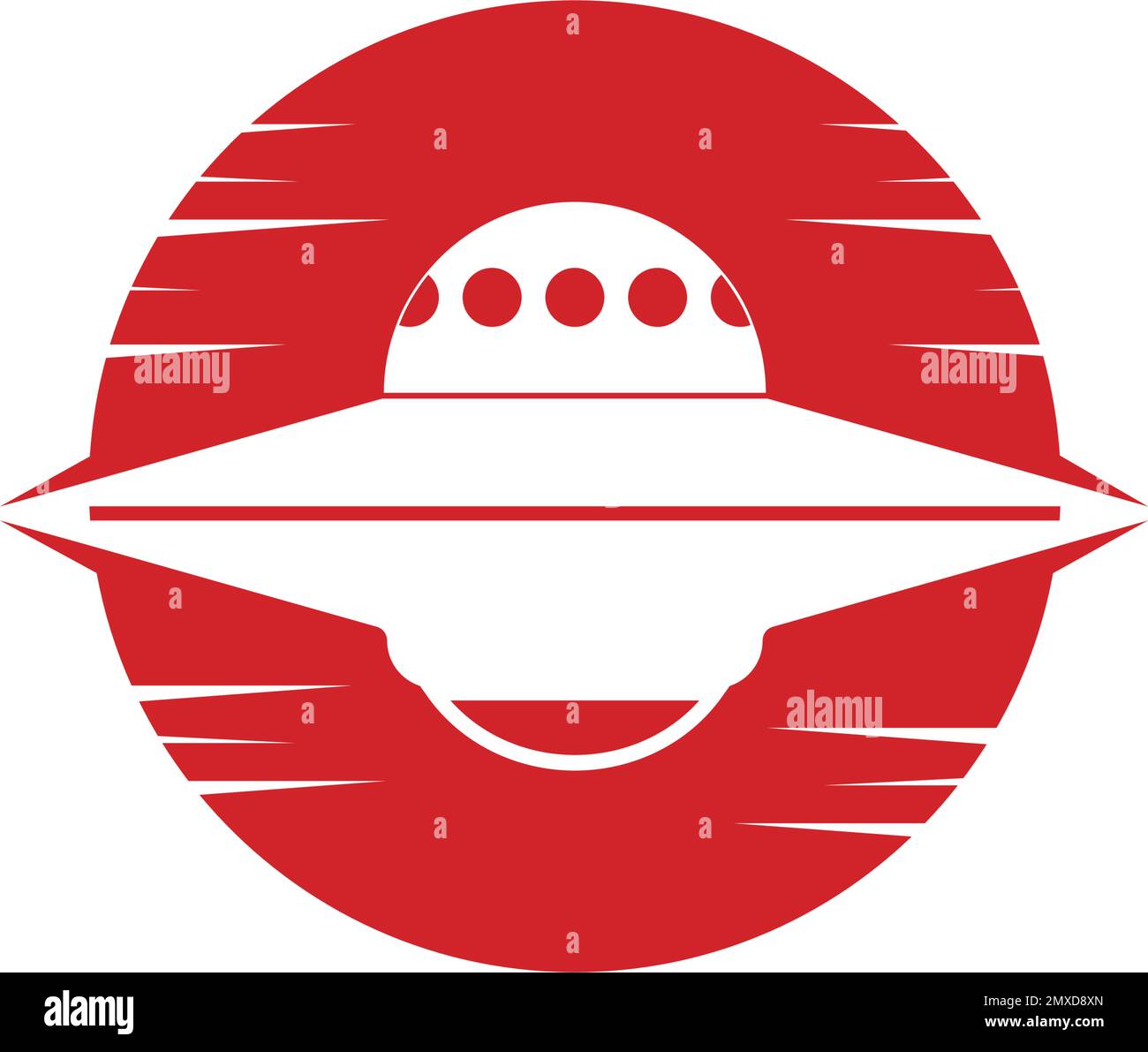 Designvorlage für UFO-Logo-Vektordarstellung. Stock Vektor
