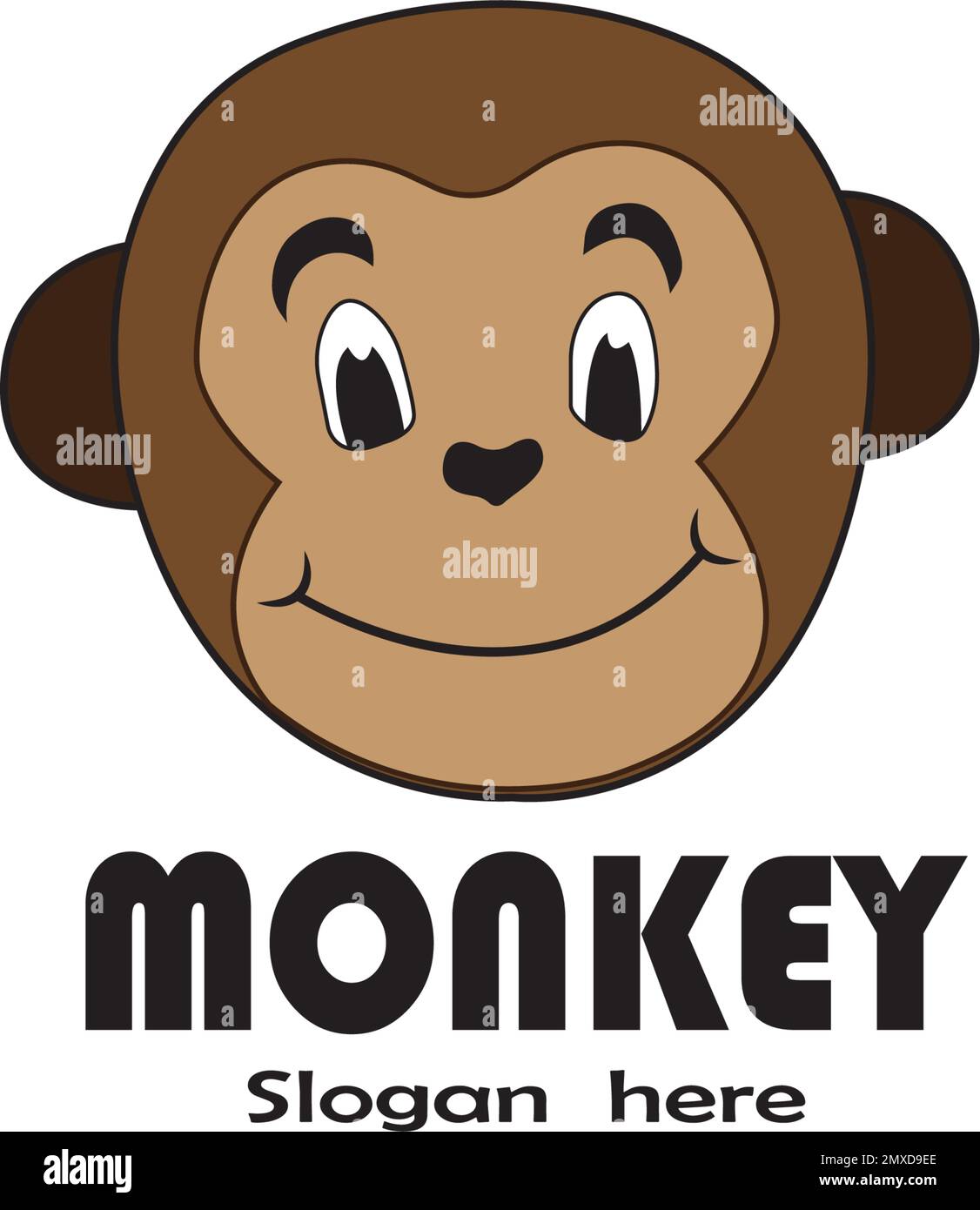 Monkey Logo Vektorgrafik flaches Design. Stock Vektor