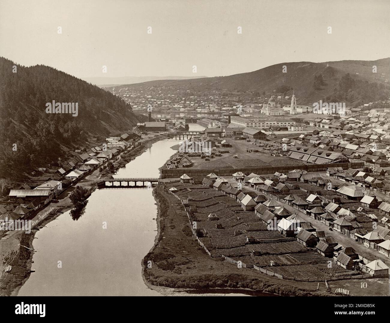 Blick auf Zlatoust. Museum: PRIVATE SAMMLUNG. Autor: Sergej Michailowitsch Prokudin-Gorsky. Stockfoto