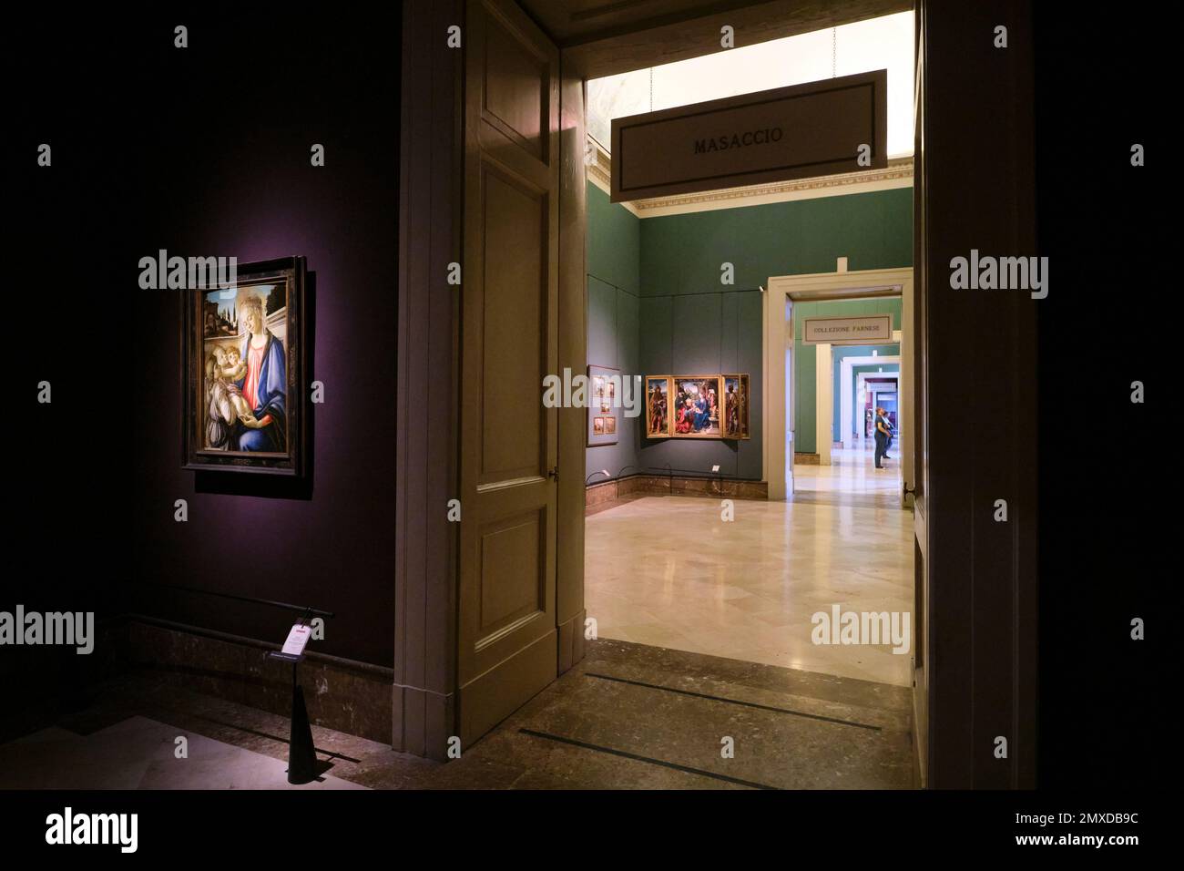 Ein Teil der Sammlung der Renaissance, alte MeisterÖlgemälde. Im Kunstmuseum, Museo e Real Bosco di Capodimonte, in Neapel, Italien. Stockfoto