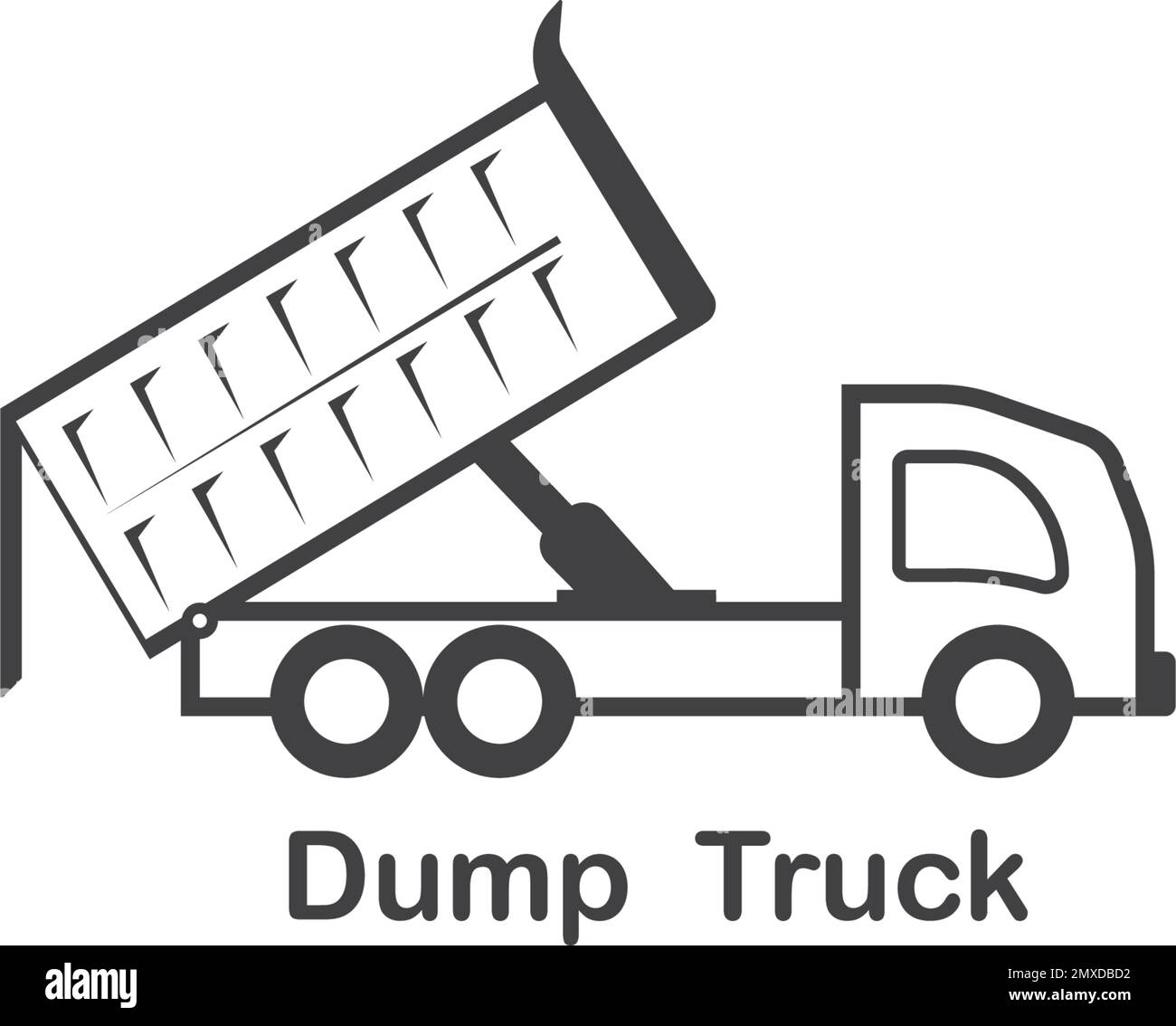 Entwurfsvorlage für Vektordarstellung des Kipplaster-Symbols. Stock Vektor