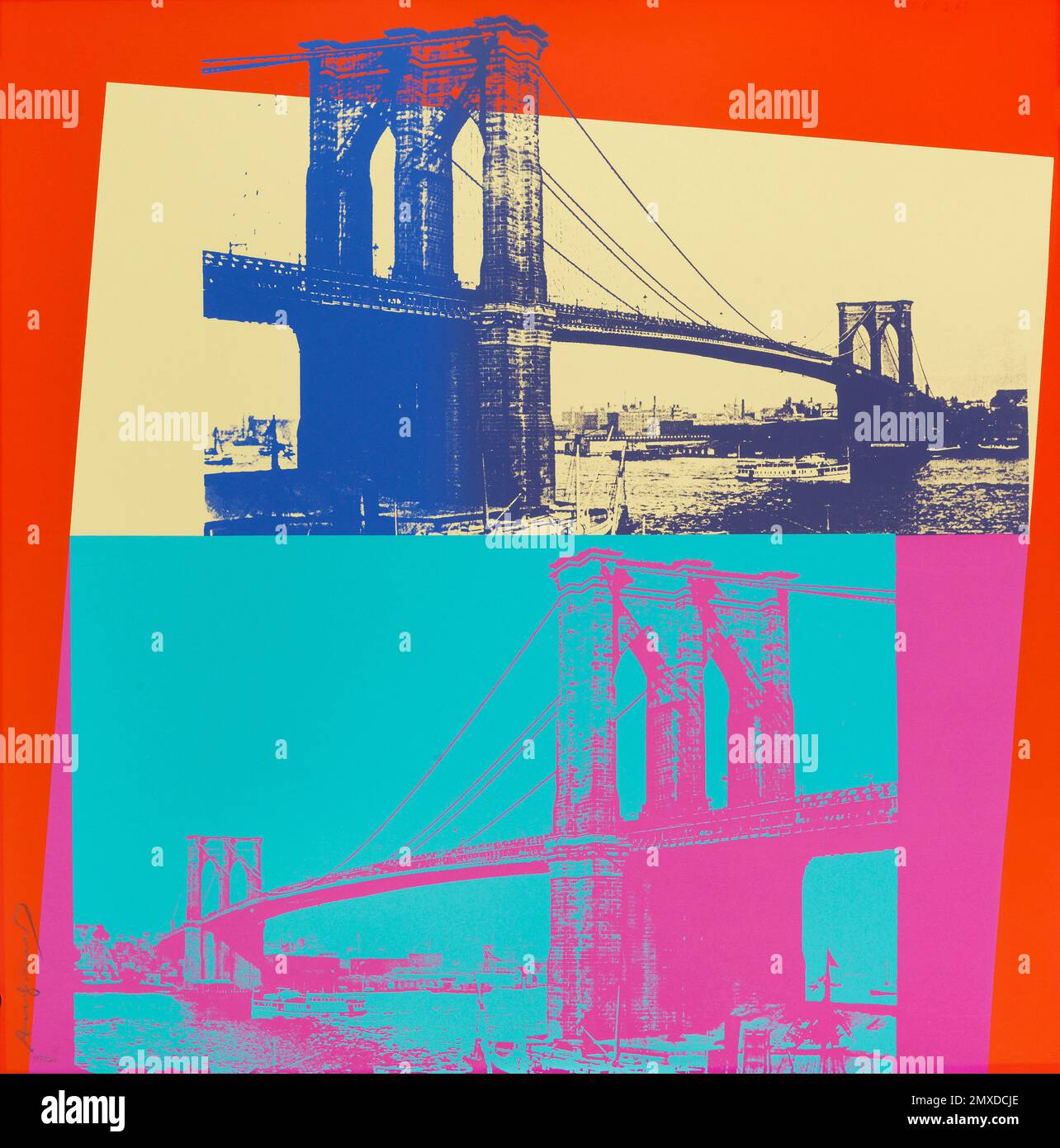 Brooklyn-Brücke. Museum: PRIVATE SAMMLUNG. Autor: ANDY WARHOL. Stockfoto