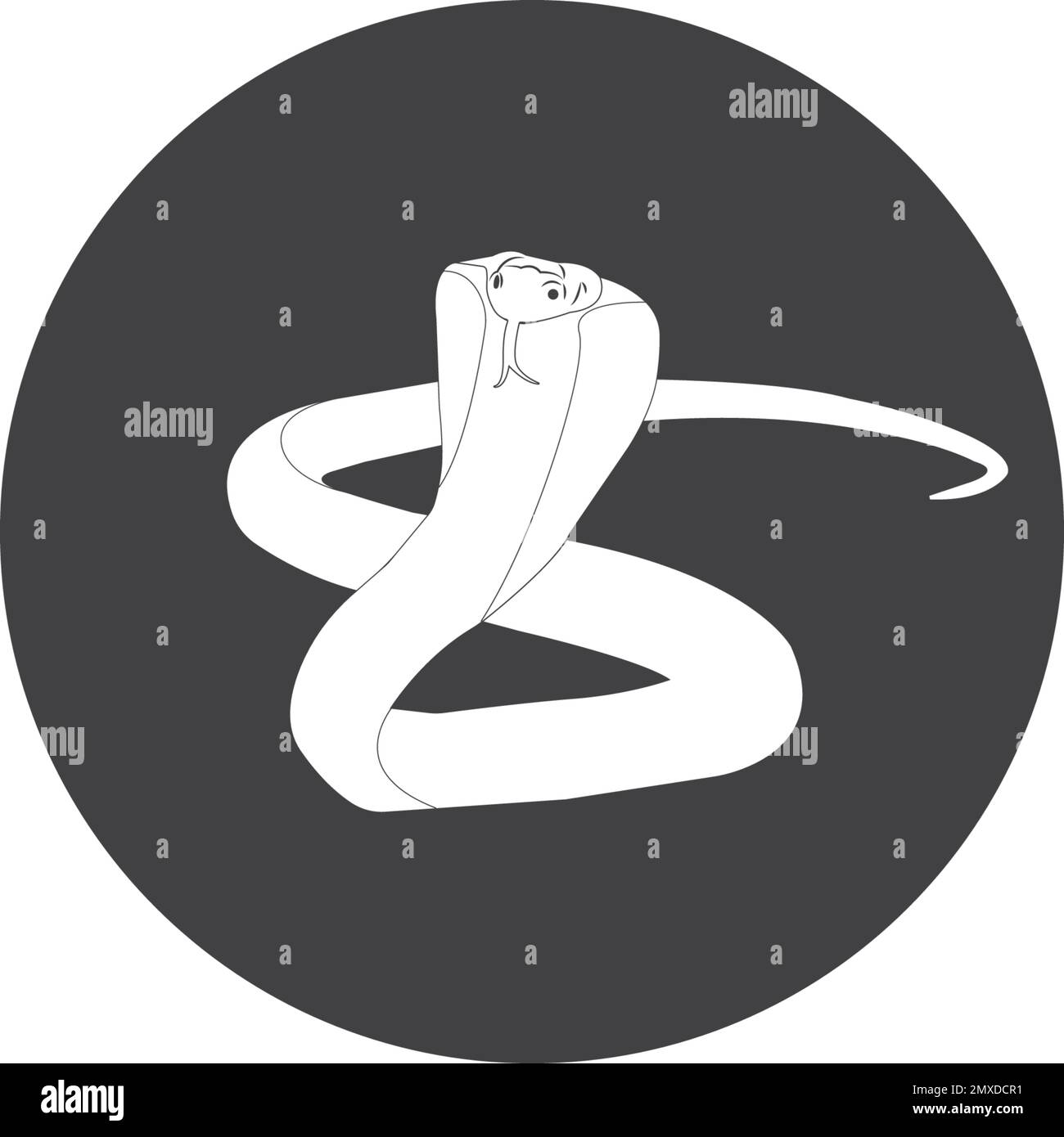 Logo mit „King Cobra Snake Icon“-Vektorgrafik. Stock Vektor
