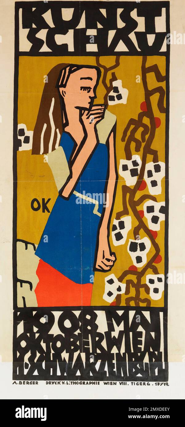 Baumwollpflücker. Poster für die Wiener Kunstausstellung, Sommer 1908. Museum: PRIVATE SAMMLUNG. Autor: OSKAR KOKOSCHKA. Stockfoto