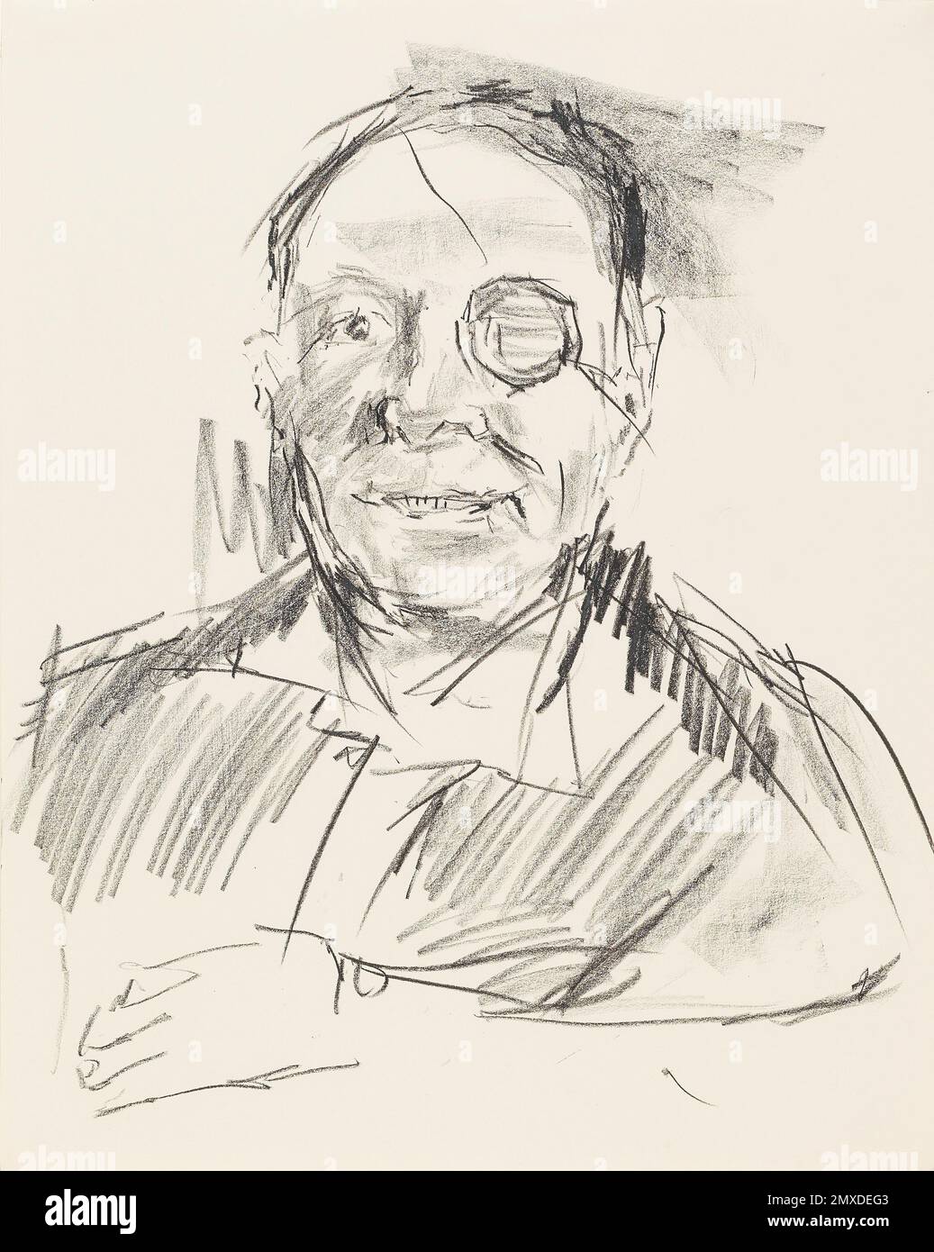 Porträt von Moshe Dayan (1915-1981). Museum: PRIVATE SAMMLUNG. Autor: OSKAR KOKOSCHKA. Stockfoto