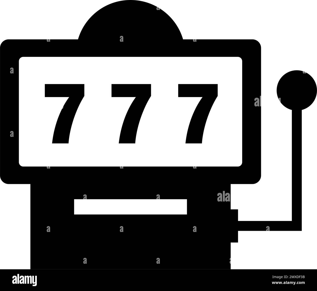 Symbol für die Silhouette des Schlitzes. Casino und Glücksspiel. Bearbeitbarer Vektor. Stock Vektor