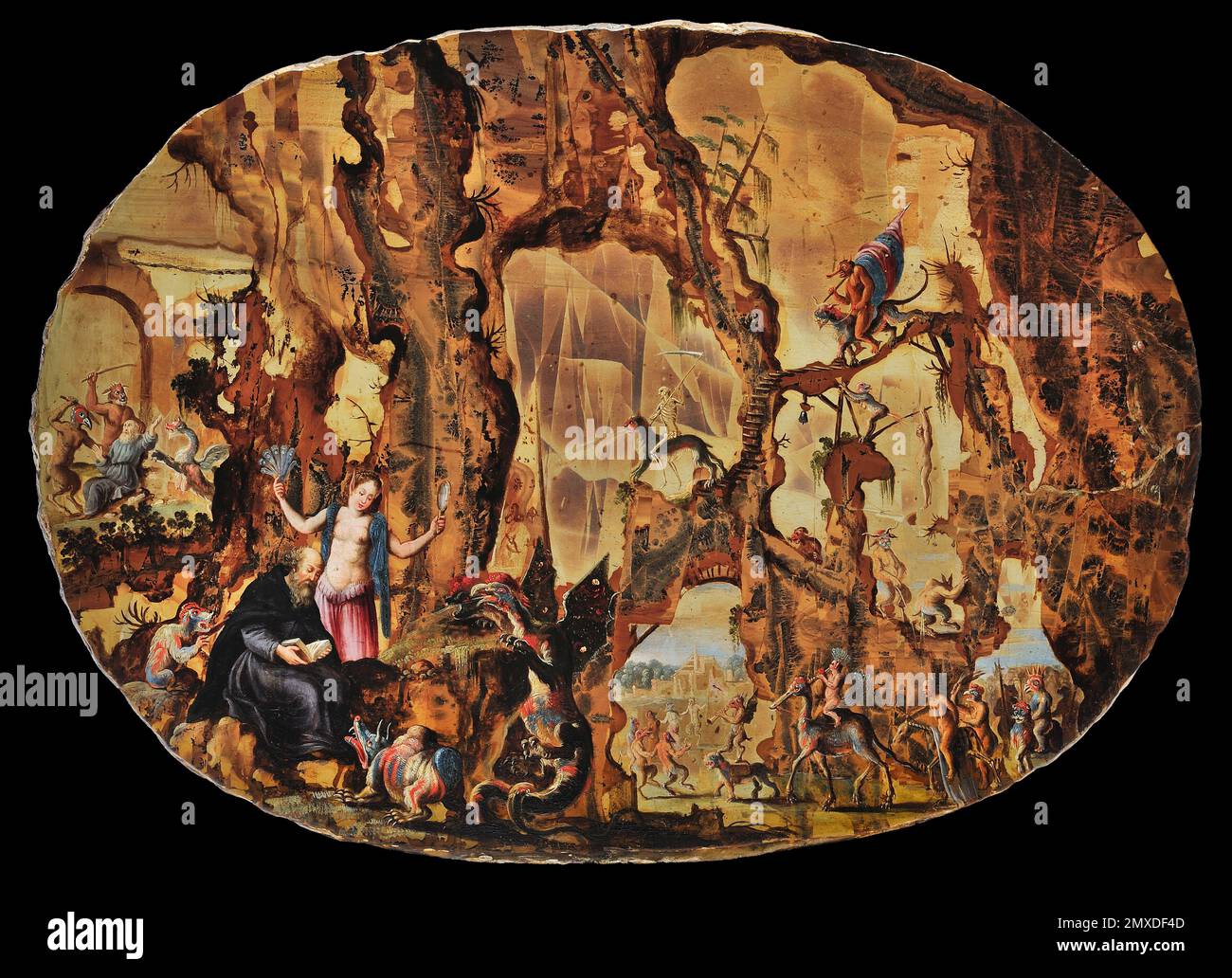 Die Versuchung des heiligen Antonius. Museum: Kunstkammer Georg Laue. Autor: Jacob Isaacszoon van Swanenburgh. Stockfoto
