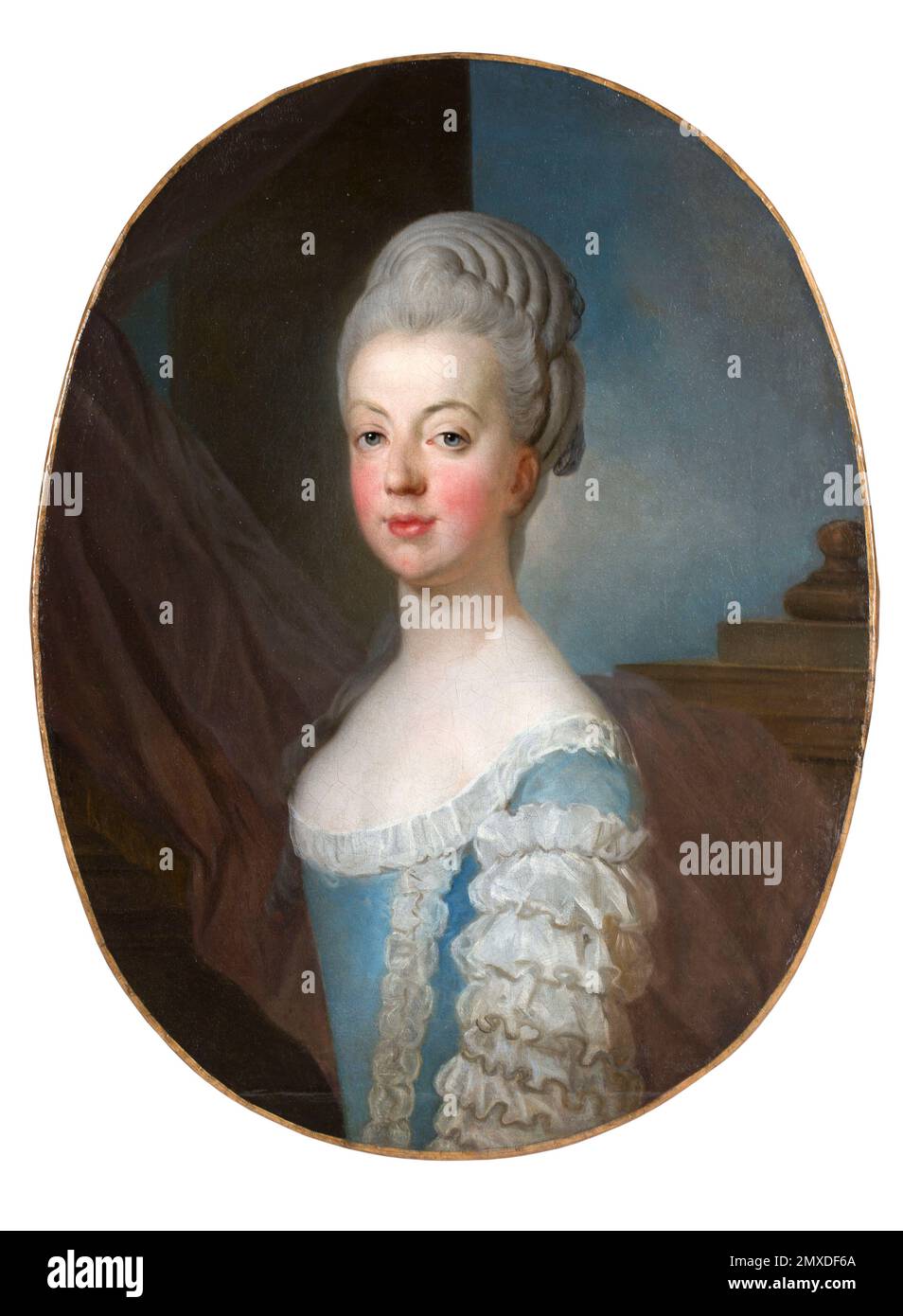 Porträt der Erzherzogin Maria Antonia von Osterreich (1755-1793), der späten Königin Marie Antoinette von Frankreich. Museum: PRIVATE SAMMLUNG. AUTOR: JOSEPH SIFFRED DUPLESSIS. Stockfoto