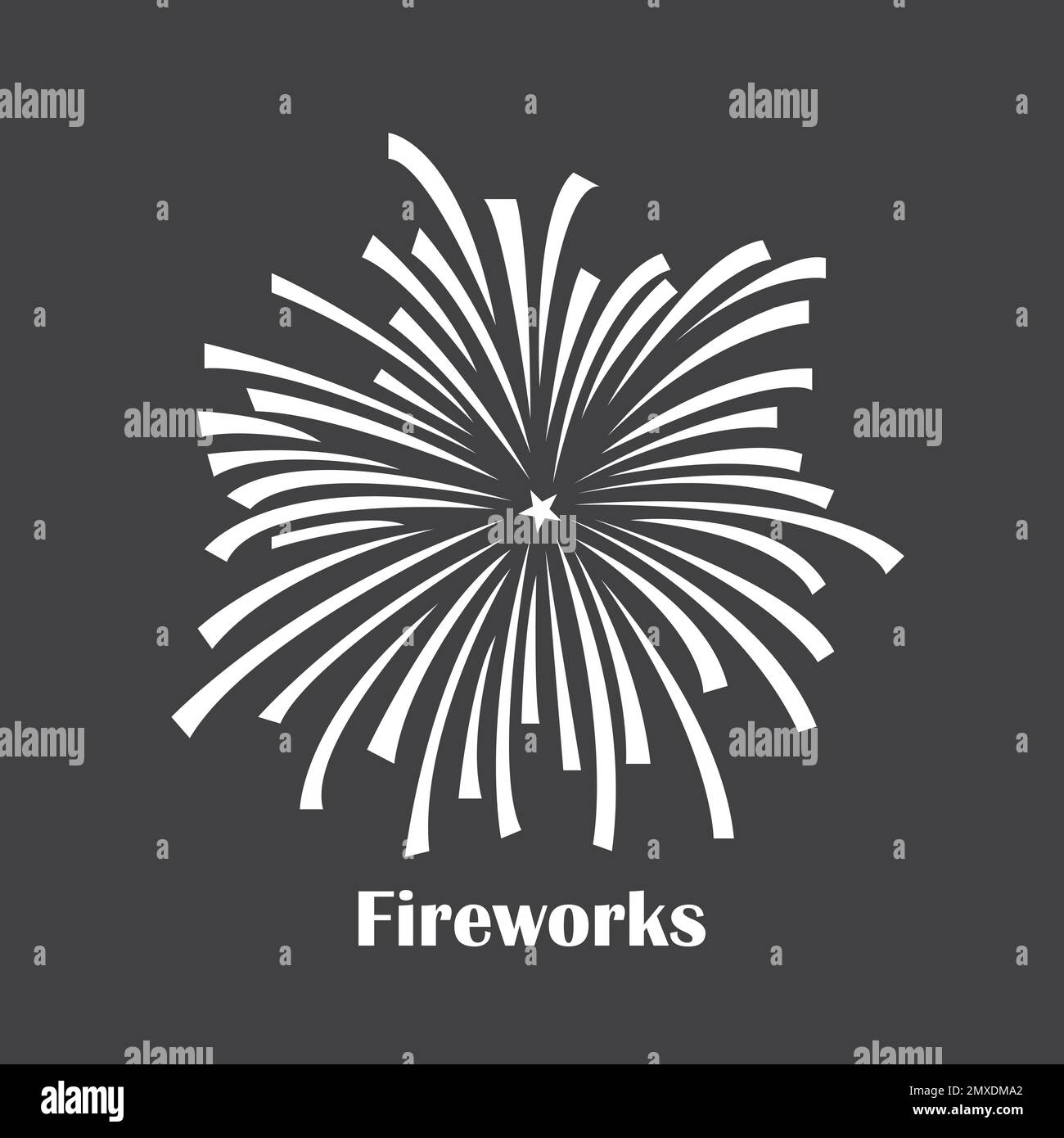 Logo mit „Feuerwerk“-Vektorgrafik Stock Vektor