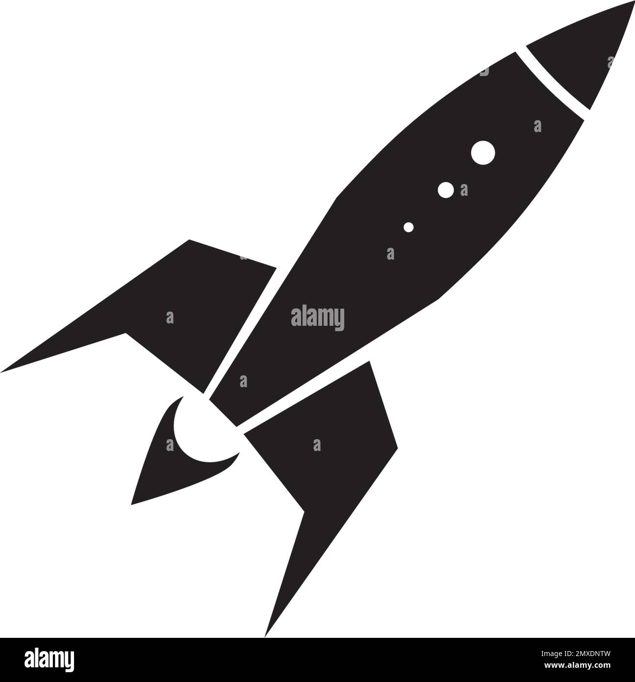 Logo-Design mit Raketensymbol-Vektor-Illustration. Stock Vektor