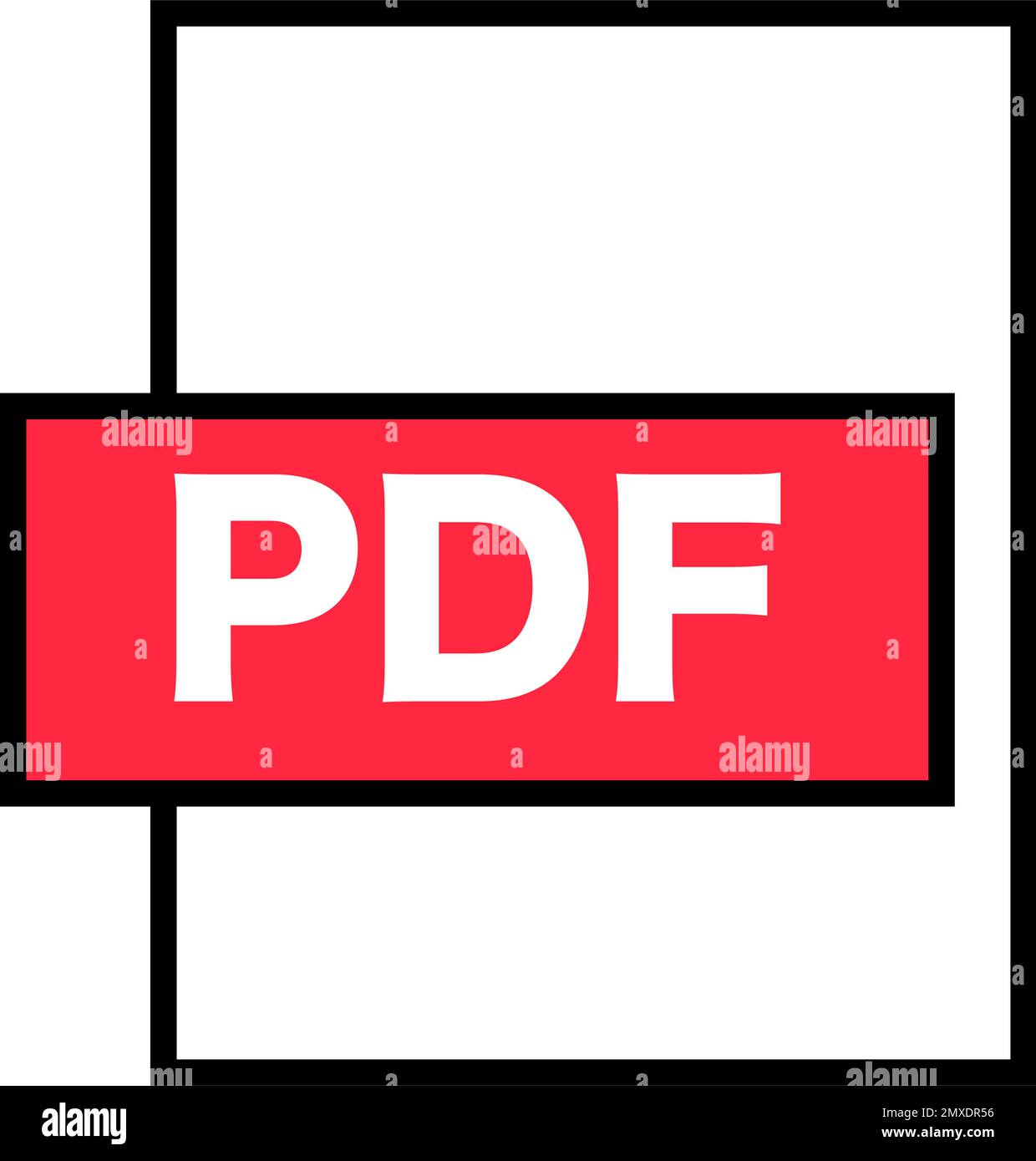 Symbol für PDF-Erweiterungsdatei. Digitale Dokumente. Bearbeitbarer Vektor. Stock Vektor