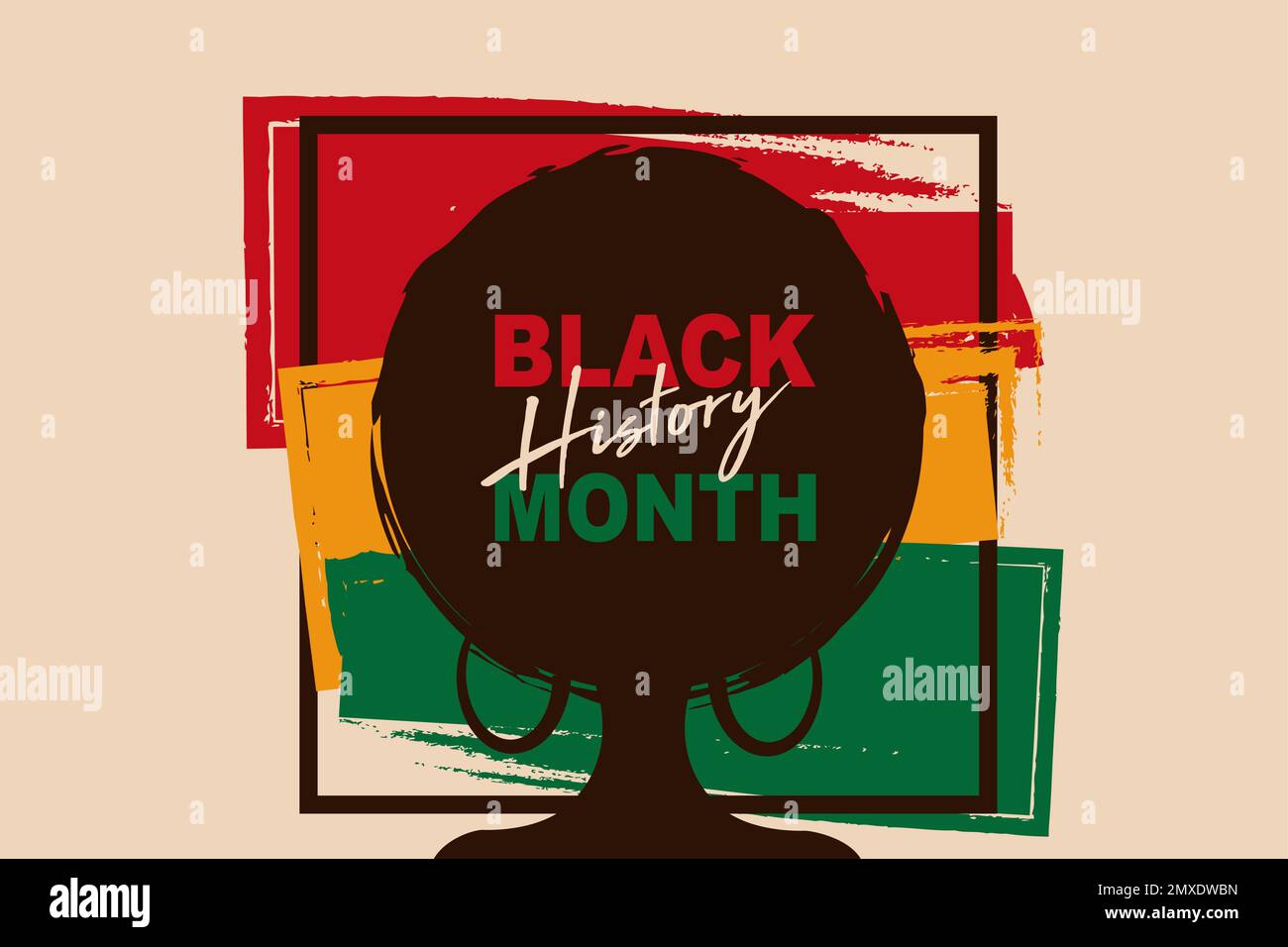 National Black History Month. Urlaubskonzept. Vorlage für Hintergrund, Banner, Karte, Poster mit Texteindruck. Afroamerikanische Geschichte Feiern Stock Vektor