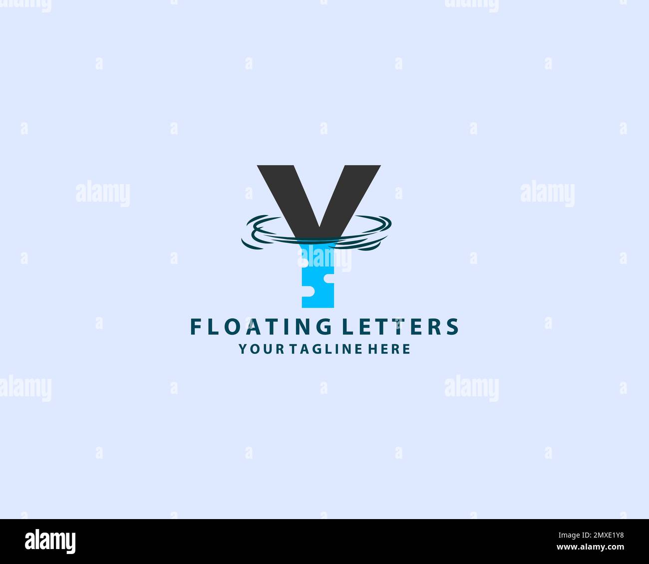 Anfänglicher Buchstabe Y Logo-Symbol abstraktes Naturvektordesign Wassertropfen in blauer Farbe mit Buchstabe Y für Geschäfts- oder Markenidentität. Stock Vektor