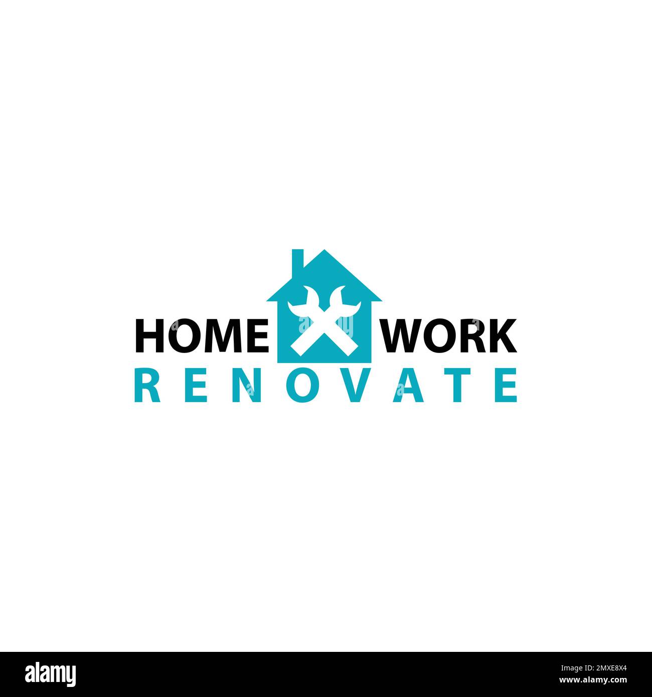 Logo für Reparaturen zu Hause. Emblem für die Befestigungswerkzeuge des Hauses. Symbol für Garage Toolbox. Schraubenschlüssel und Schraubendreherschild. Reparatur und Renovierung. Wartungssymbol. Iso Stock Vektor