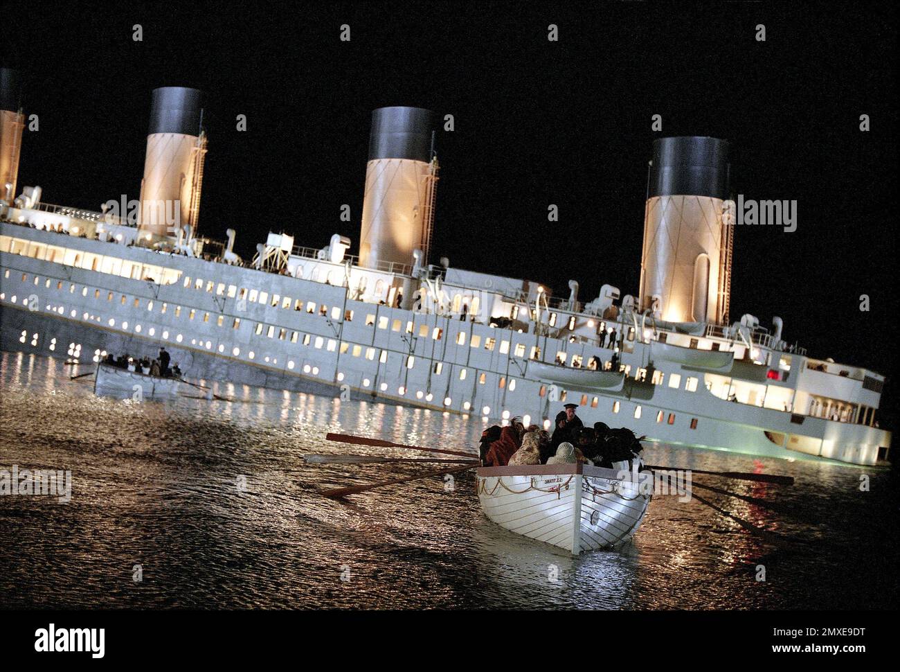 Titanic-Rettungsboot-Szene Stockfoto