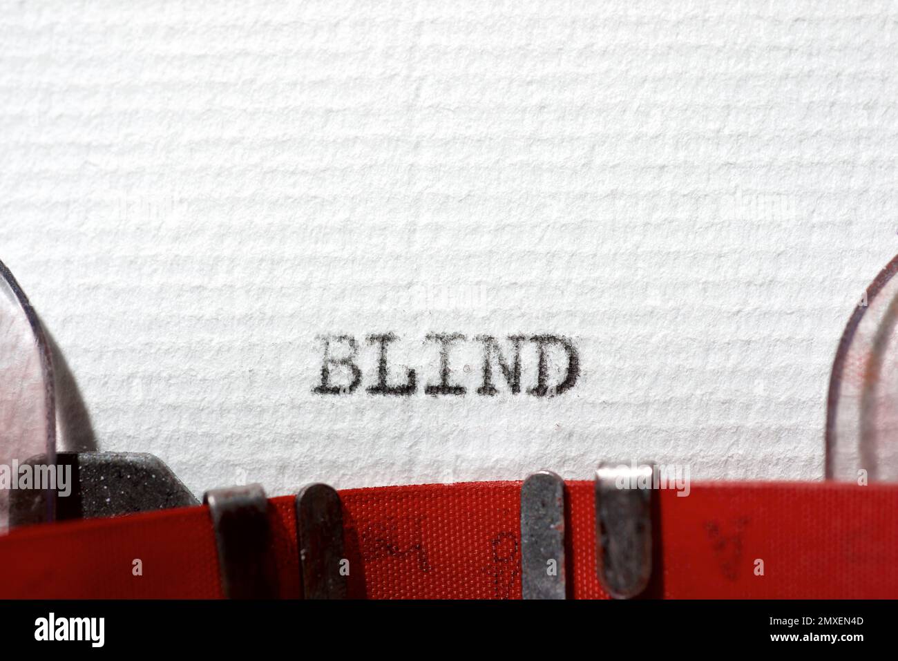 Blindes Wort mit einer Schreibmaschine geschrieben. Stockfoto