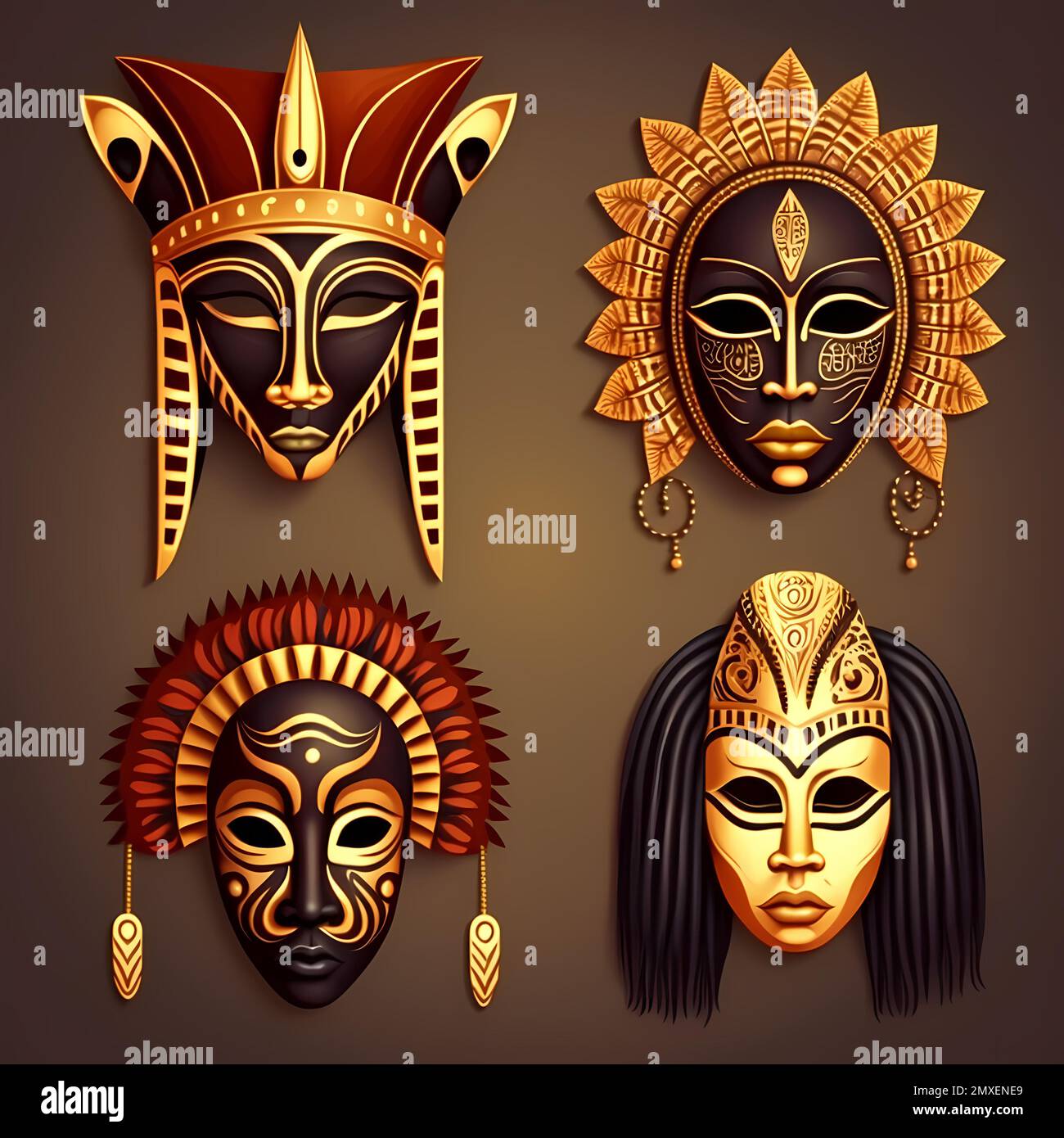 Afrikanische Masken 1 Stockfoto