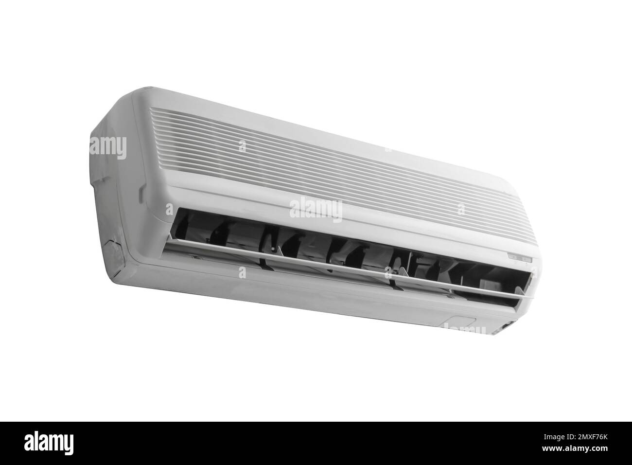 Moderne Klimaanlage, isoliert auf weiß. Haushaltsgeräte Stockfoto
