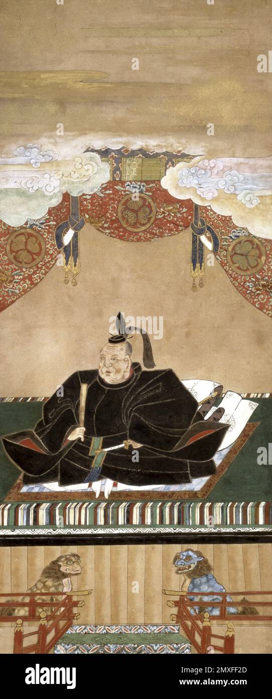 Tokugawa Ieyasu. Portrait des Gründers und ersten Shōgun des Tokugawa Shogunats von Japan, Tokugawa Ieyasu (1543-1616), dem Kano Tan'yu, 17. Jahrhundert zugeschrieben Stockfoto