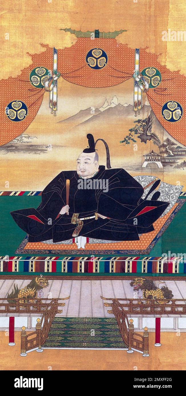 Tokugawa Ieyasu. Portrait des Gründers und ersten Shōgun des Tokugawa Shogunats von Japan, Tokugawa Ieyasu (1543-1616) von Kanō Tannyū, 17. Jahrhundert Stockfoto