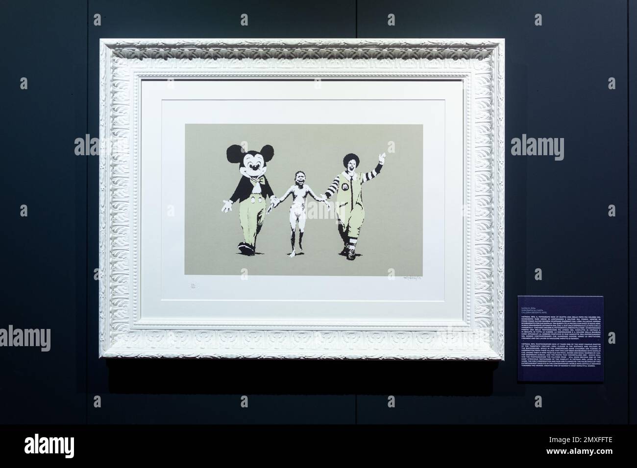 Triest Italien 21 Januar 2023 Siebdruck Napalm Von Banksy Der 