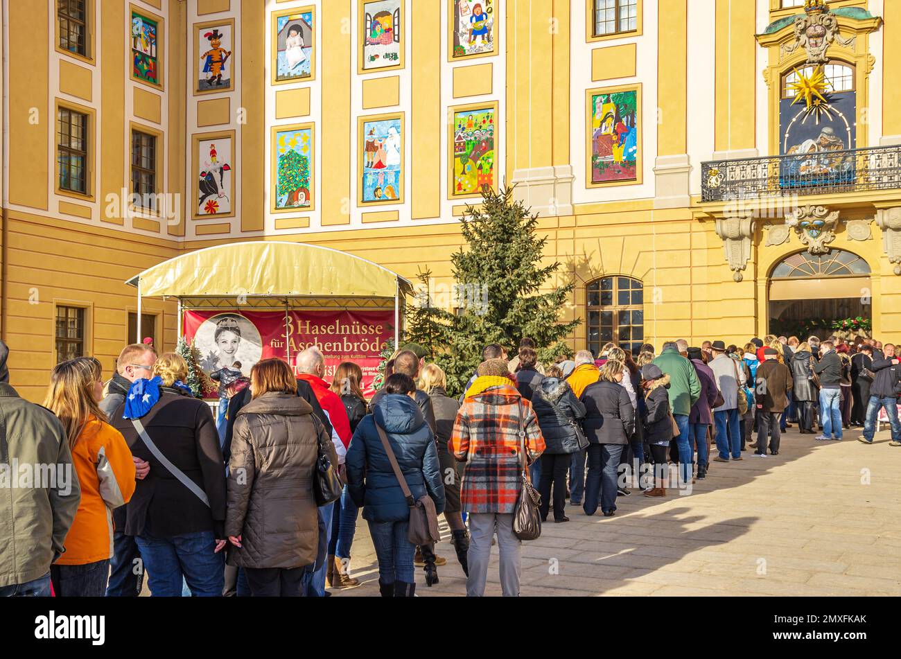 Eindrücke vom Schloss Moritzburg bei Dresden während der Winterausstellung Cinderella am 29. Dezember 2012. Stockfoto