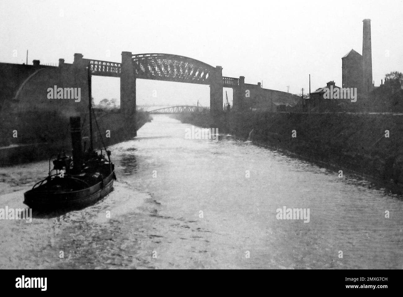 Latchford Bridge, Manchester Ship Canal, Anfang 1900er Stockfoto