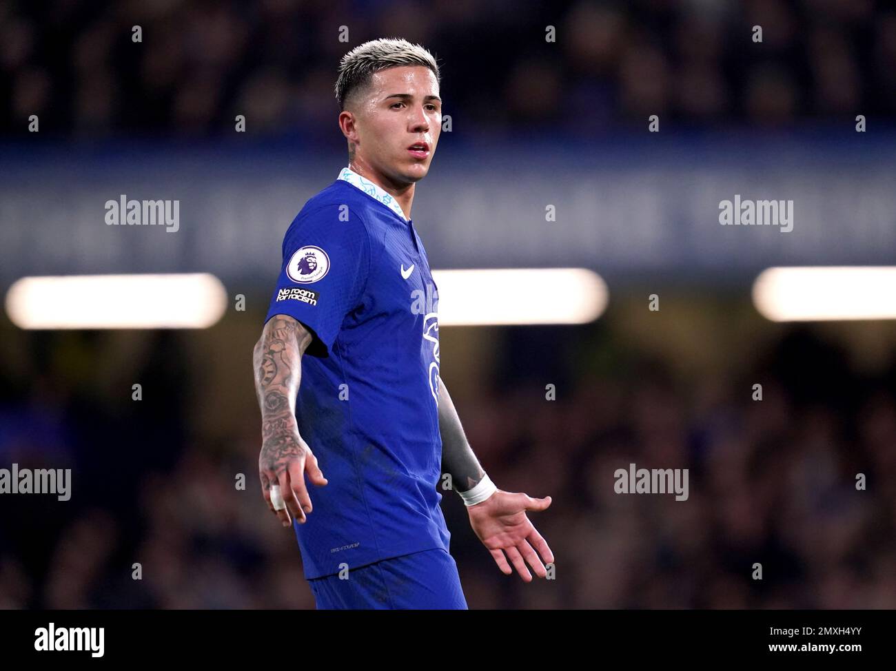 Chelsea's Enzo Fernandez während des Premier League-Spiels auf der Stamford Bridge, London. Foto: Freitag, 3. Februar 2023. Stockfoto