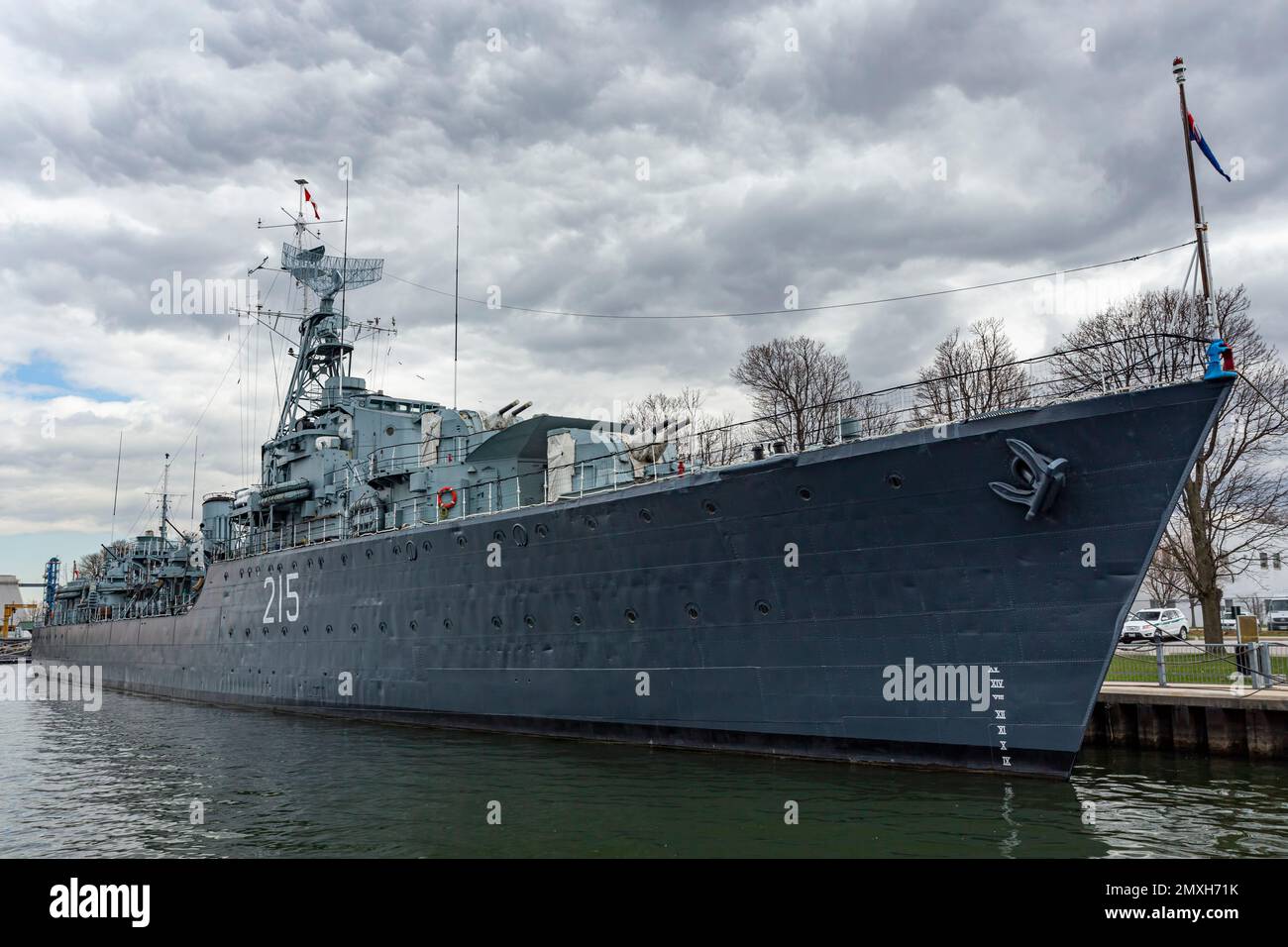 Der legendäre HMCS Haida, ein Zerstörer der Stammesklasse, ist Kanadas berühmtestes Kriegsschiff. Es diente im 2. Weltkrieg, im Koreakrieg und im Kalten Krieg. Jetzt ein Mus Stockfoto