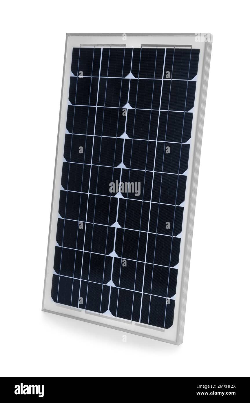 Sonnenkollektor isoliert auf weiß. Alternative Energiequelle Stockfoto