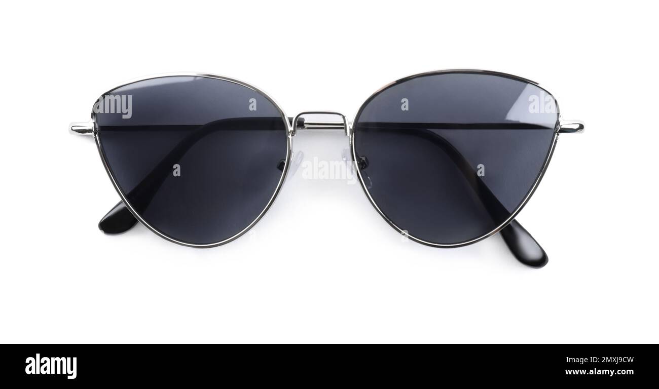 Stilvolle Sonnenbrille isoliert auf Weiß. Strandobjekt Stockfoto