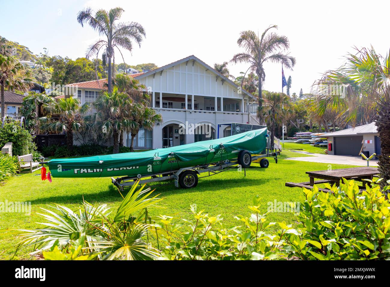 Palm Beach Sydney Surf Life Saving Club, nur Mitglieder in diesem privaten Surf Club, Sydney Northern Beaches, NSW, Australien Stockfoto