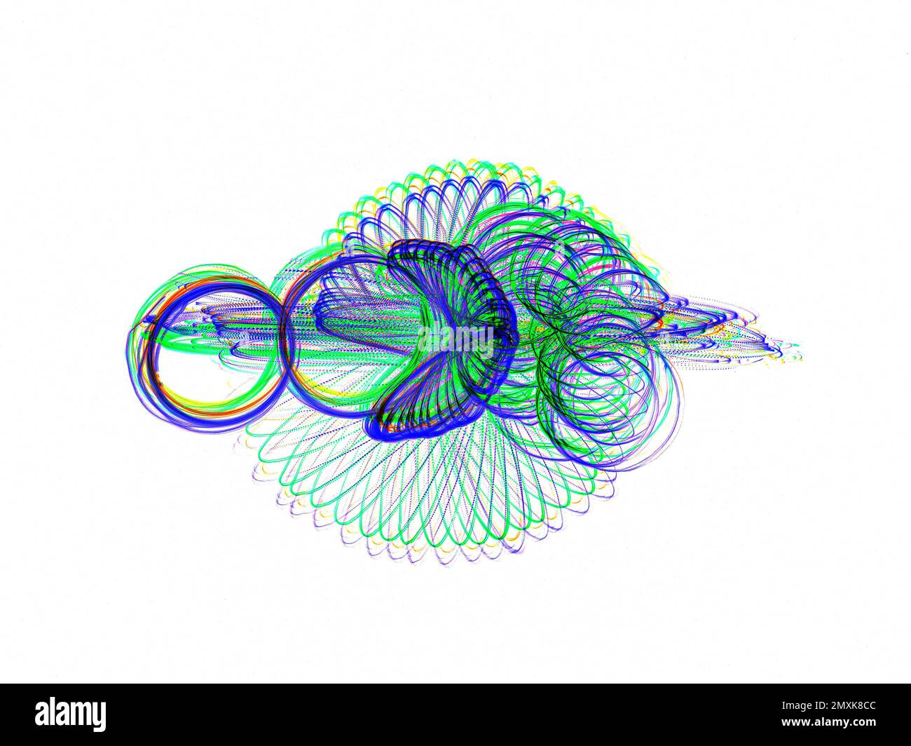 Heller Hintergrund, abstrakte Figuren, Langzeitbelichtung, Bewegung, Pendelfotografie, Baden-Baden, Baden-Württemberg, Deutschland, Europa Stockfoto