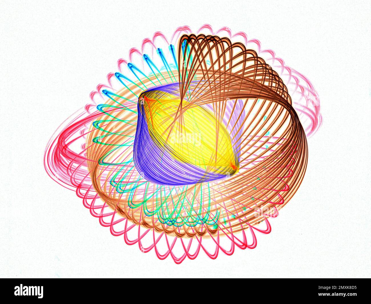 Heller Hintergrund, abstrakte Figuren, Langzeitbelichtung, Bewegung, Pendelfotografie, Baden-Baden, Baden-Württemberg, Deutschland, Europa Stockfoto