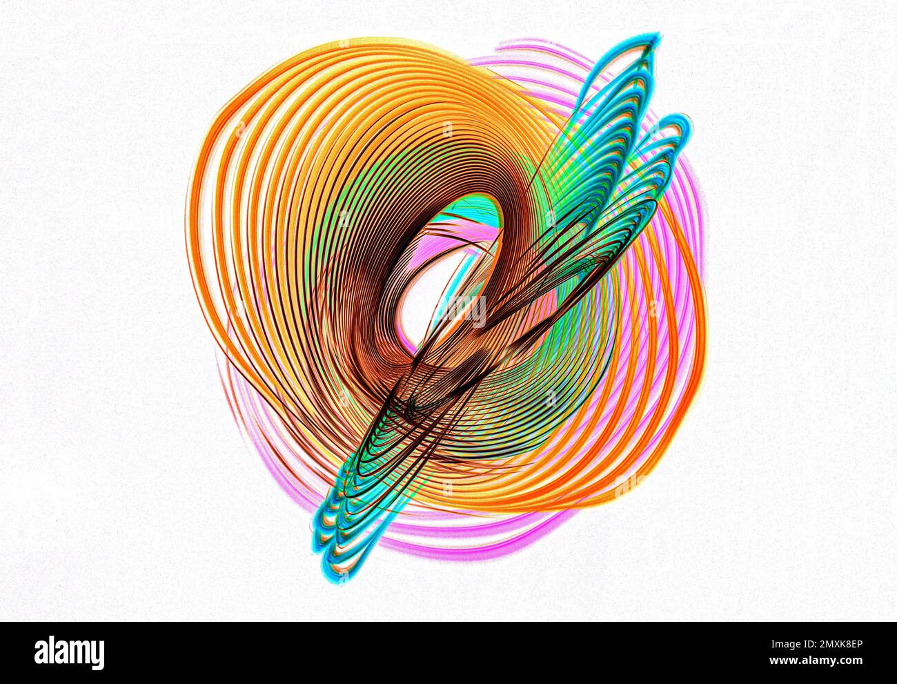 Heller Hintergrund, dunkler Hintergrund, abstrakte Figuren, lange Belichtung, Bewegung, Pendelfotografie, Baden-Baden, Baden-Württemberg, Deutschland, Europa Stockfoto