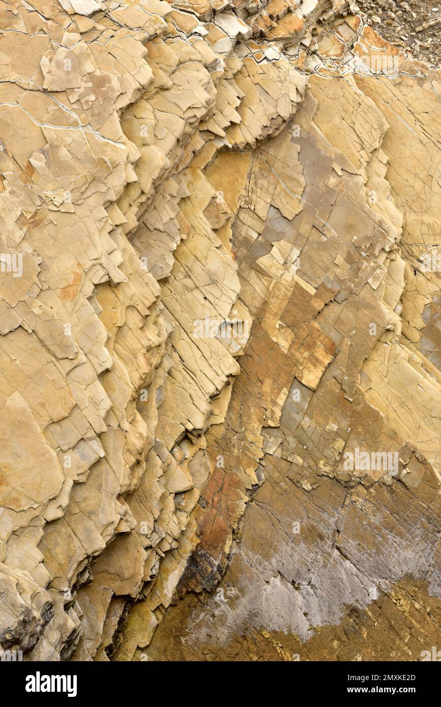 Abstrakte Sandsteinfelsen im Montana de Oro State Park Stockfoto