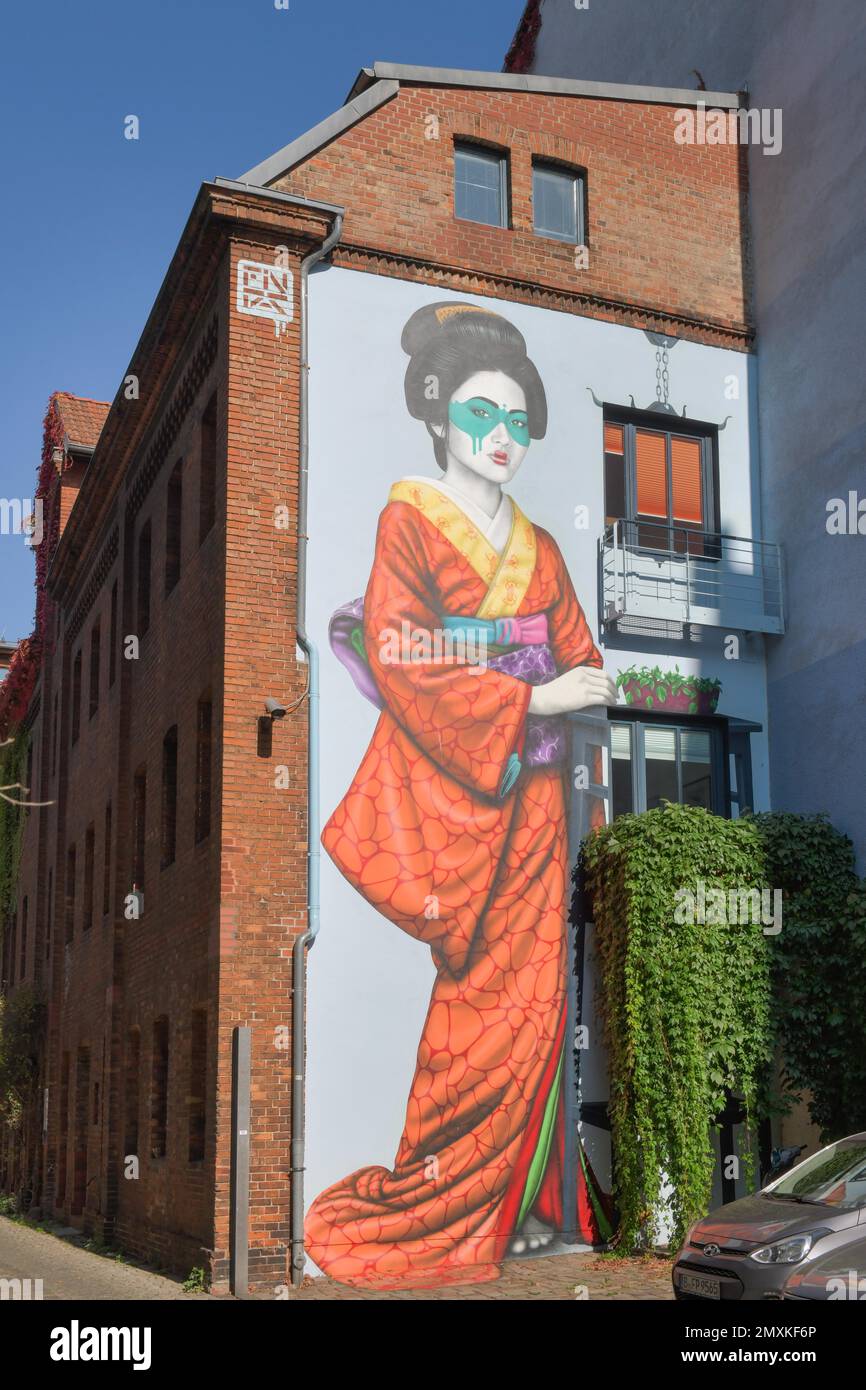 Engeika Mural von Fin DAC, Köpenicker Straße, Kreuzberg, Friedrichshain-Kreuzberg, Berlin, Deutschland, Europa Stockfoto